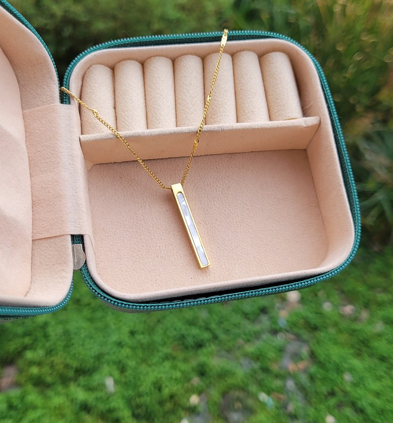 White bar necklace  image