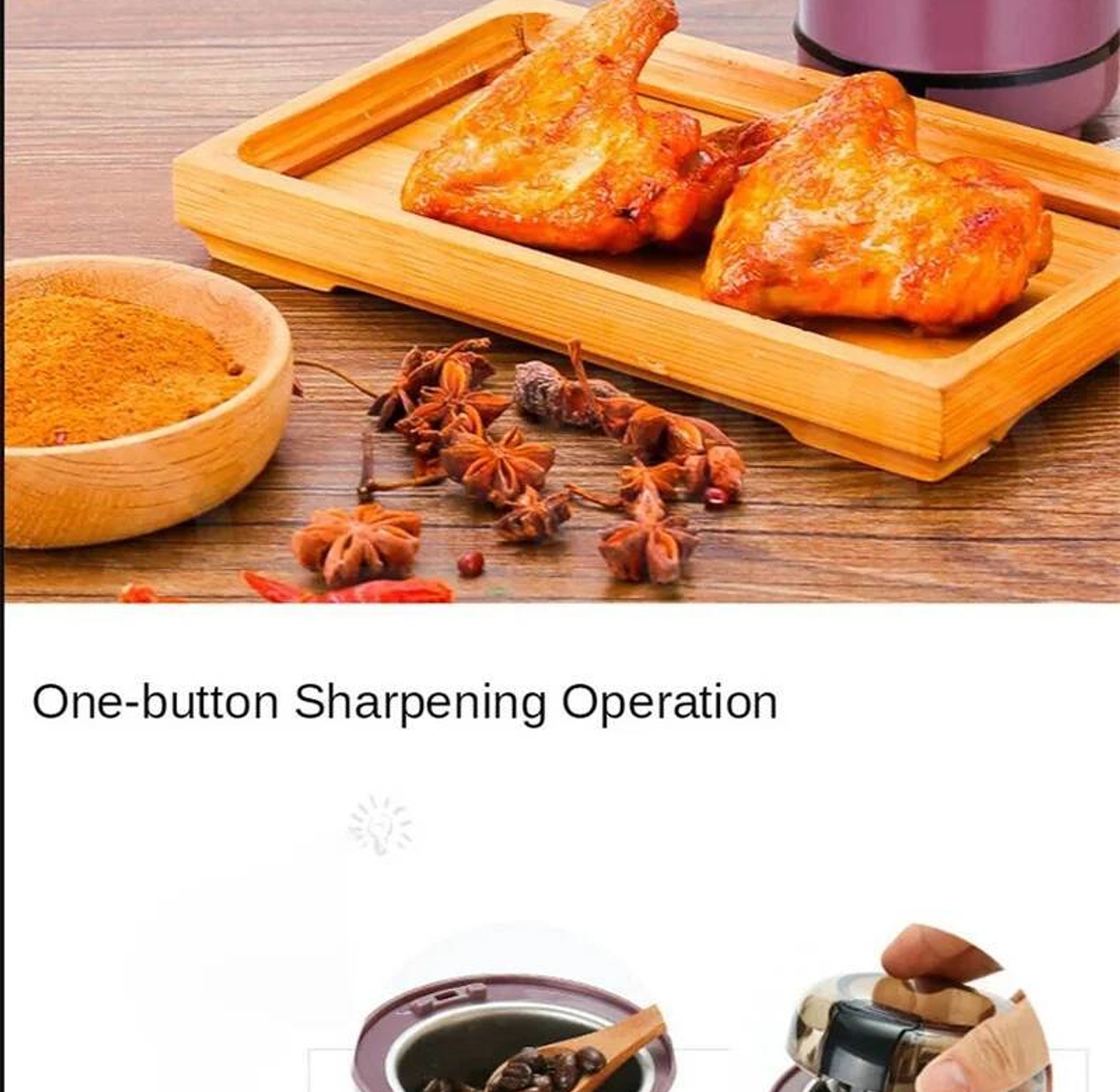 Electric Spice and Coffee Bean Grinder, Portable Grinder image