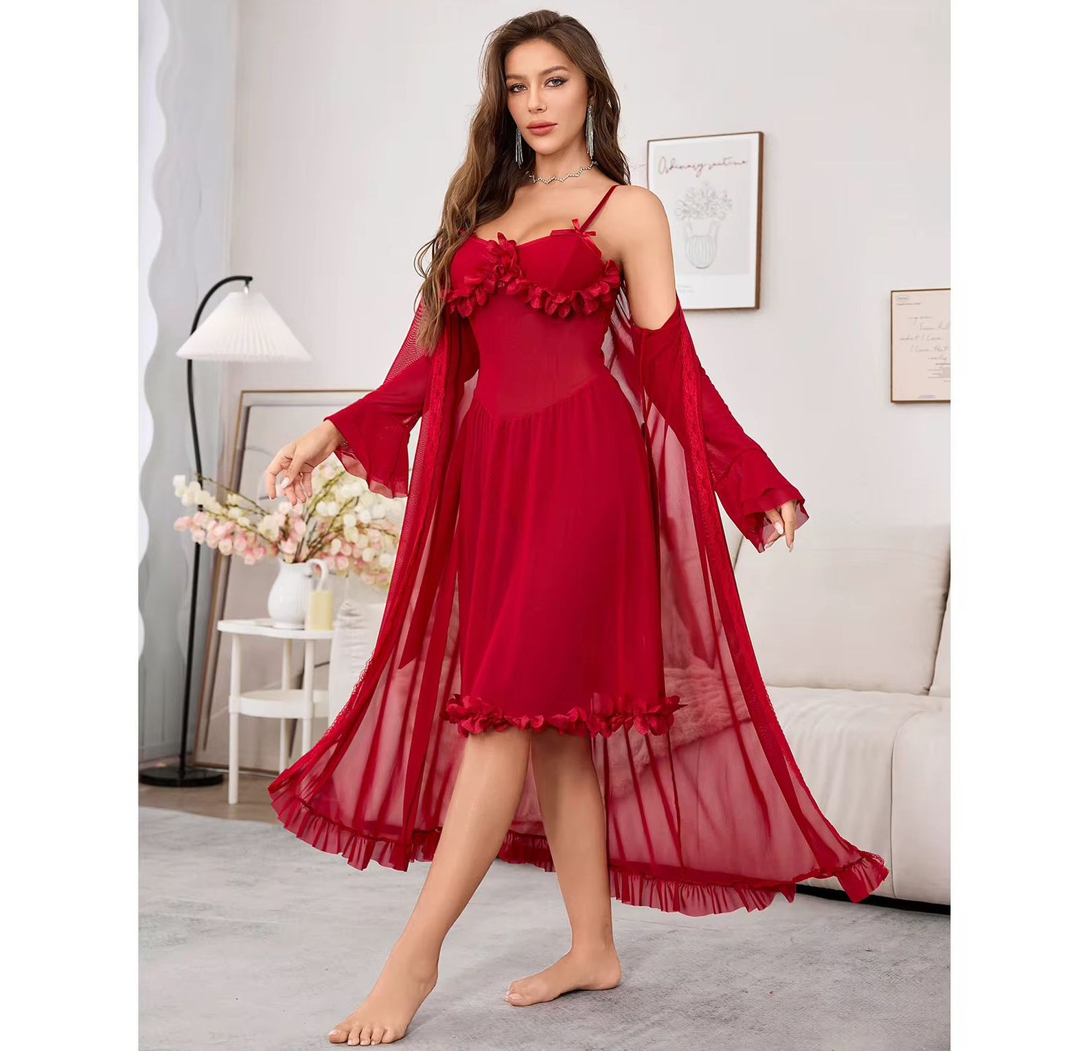 3891 Loungewear Dress With Matching Coverup image