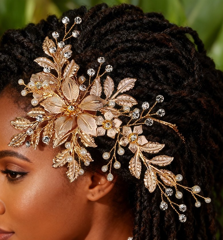 Rose gold bridal hair vine/accessories  image