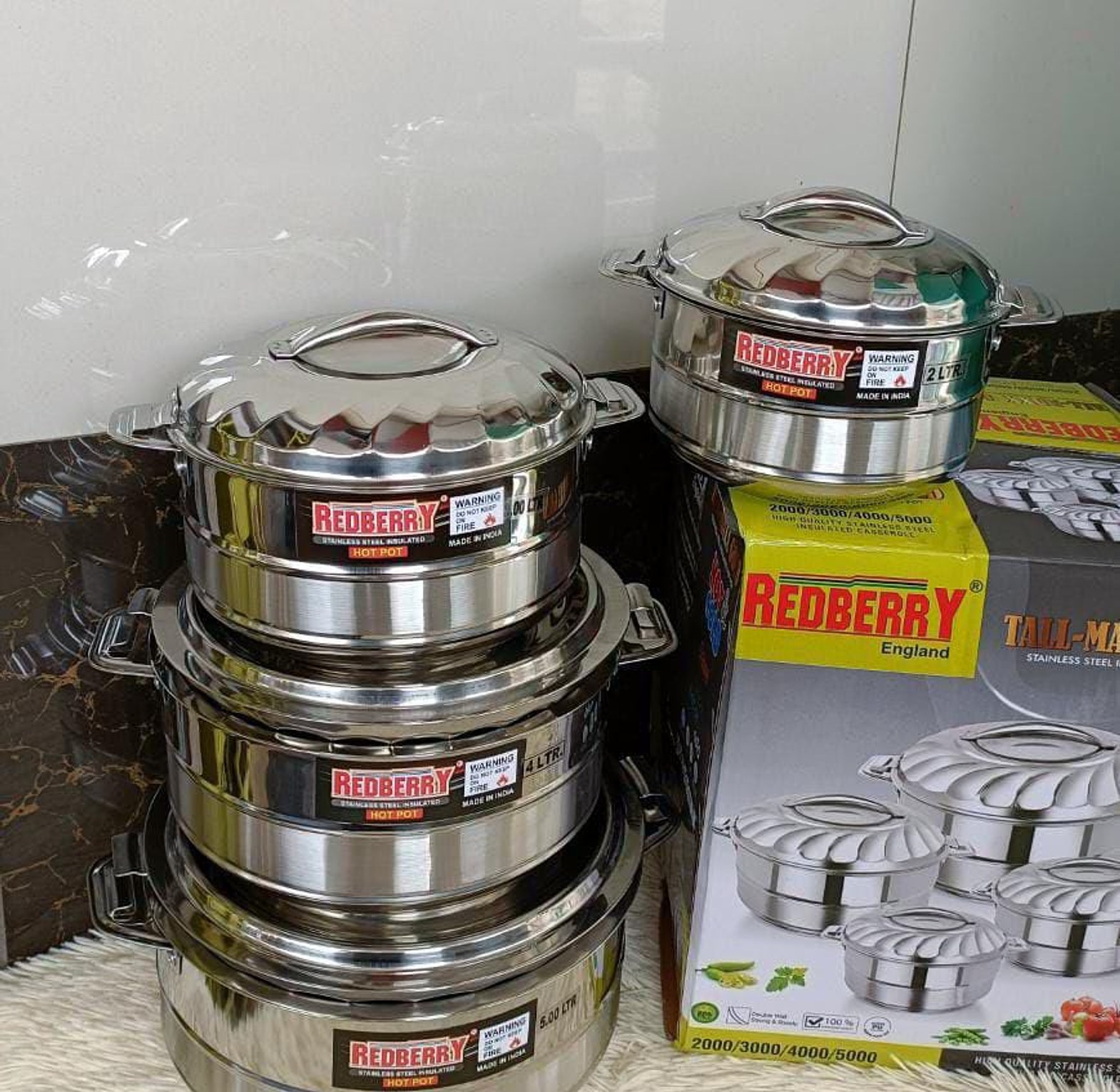 Redberry Set of 4Pieces  Tall Max Hotpots 2L 3L 4L 5L. image
