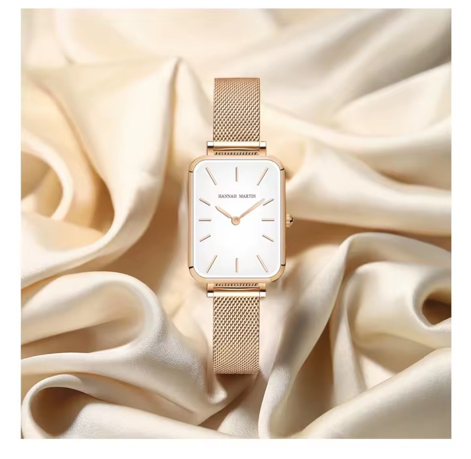 Rectangle Slim Nordic Stainleess Steel Hannah Martin Watch for ladies/women  image