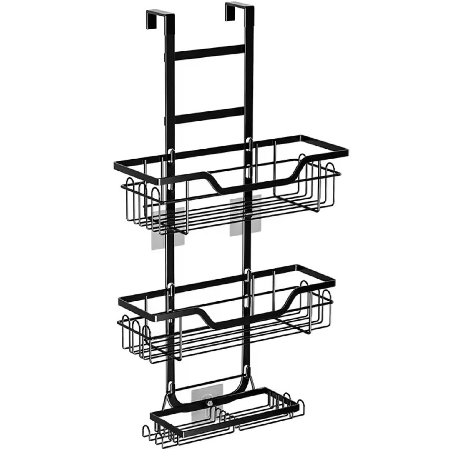3-Tier Over the Door Bathroom Organizer Rack Shower Caddy Heavy Duty Rustproof No-Drill Storage Shelf for Shampoos and Soaps image