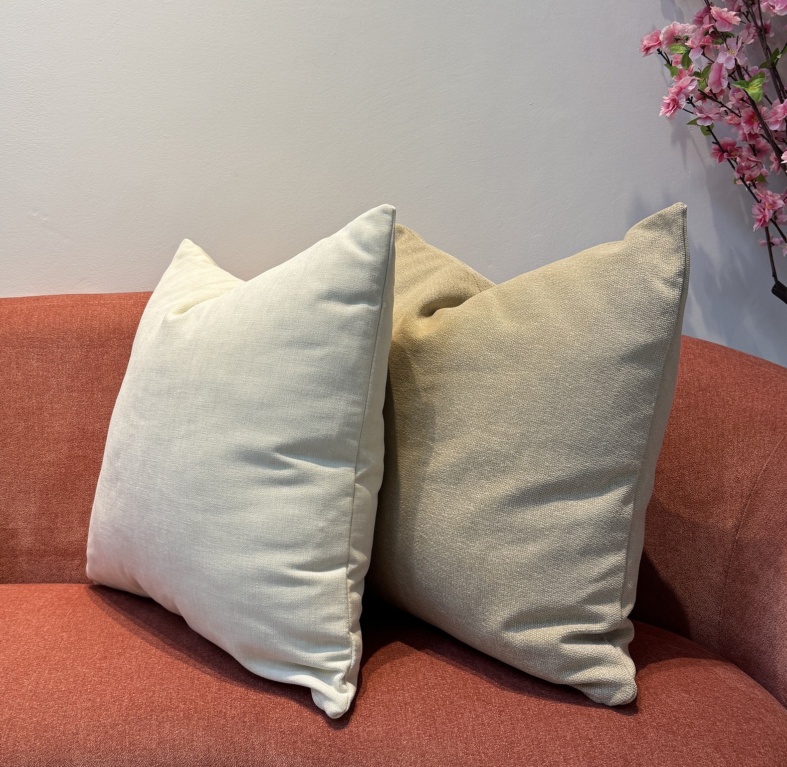 Cream cushion cover. image