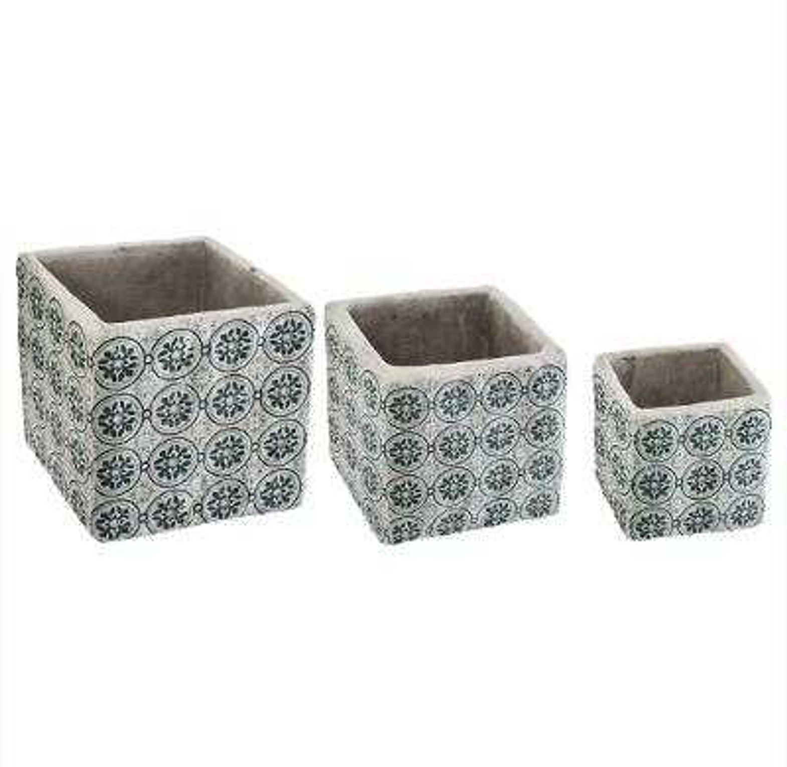 SQUARE CEMENT POT X3 #REF image