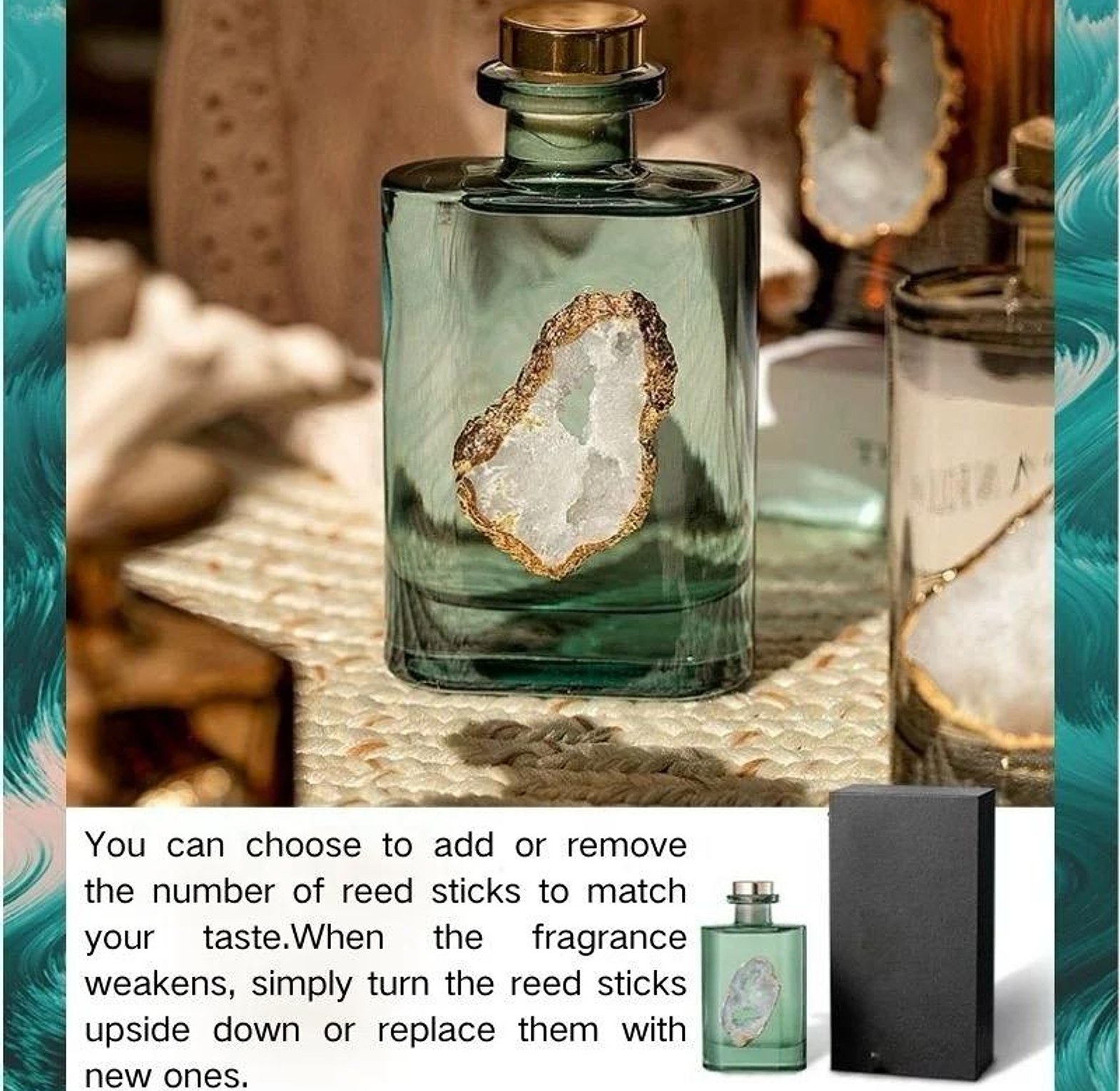 Oil fragrance perfume with crystal bottle Reed diffuser 200ml image