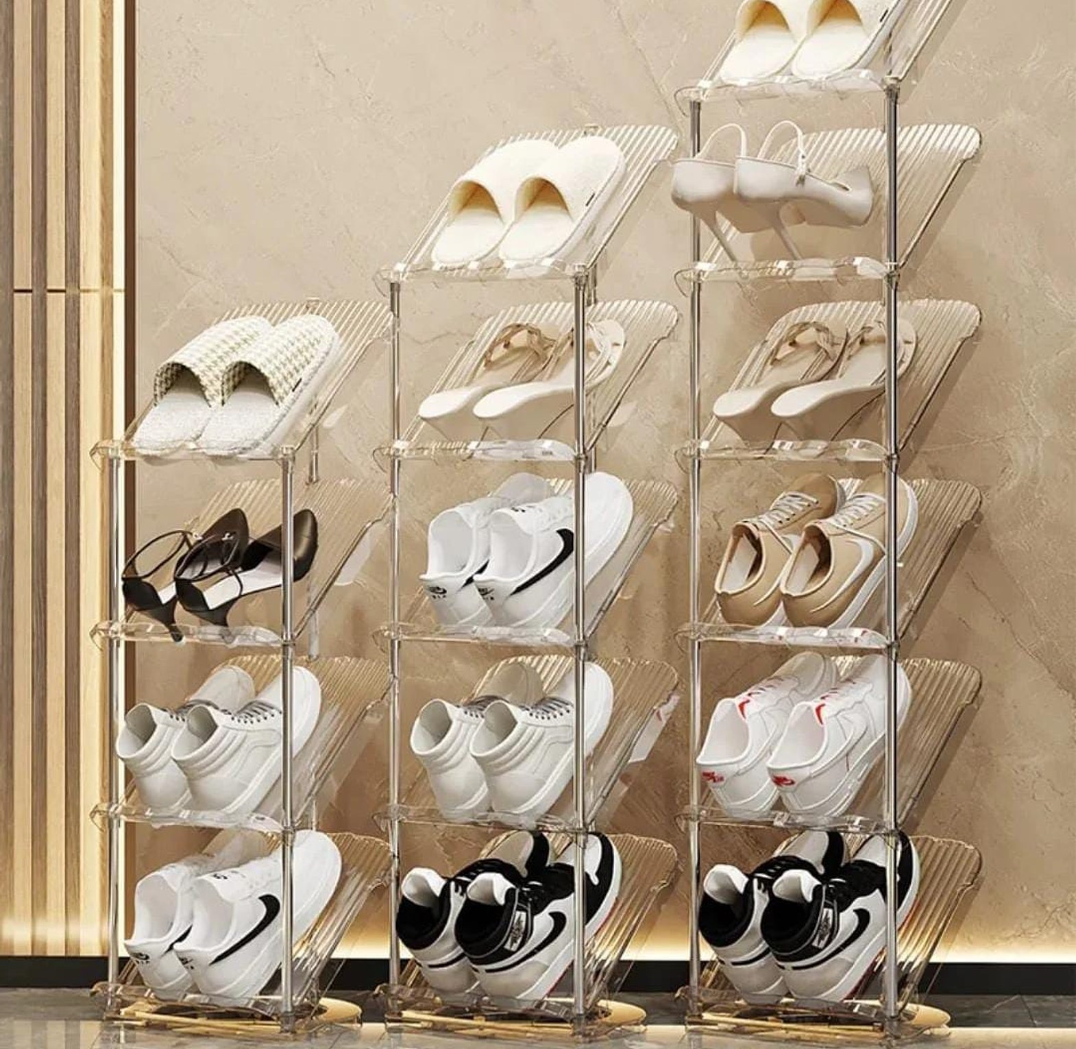 Multi-Layer Transparent Shoe Shelf Organizer image