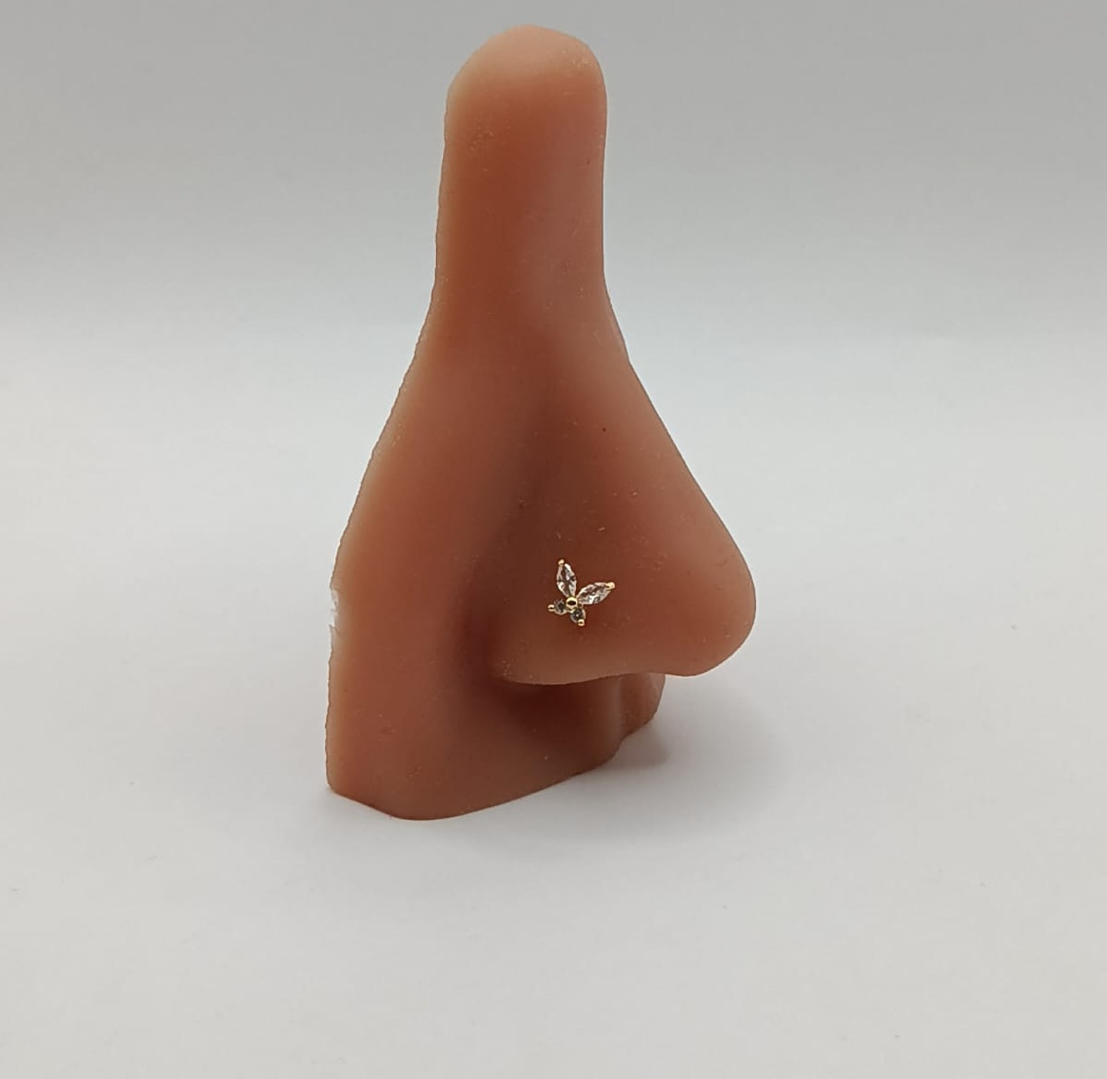 Gold Crystal Butterfly Nose Ring image