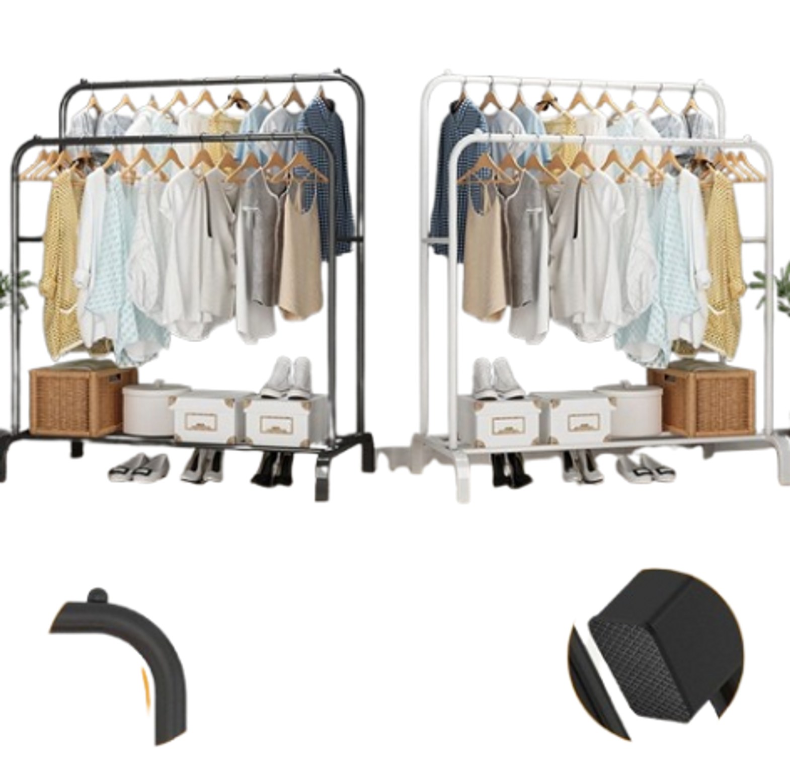 Double Pole Multi-functional Clothing Rack. image