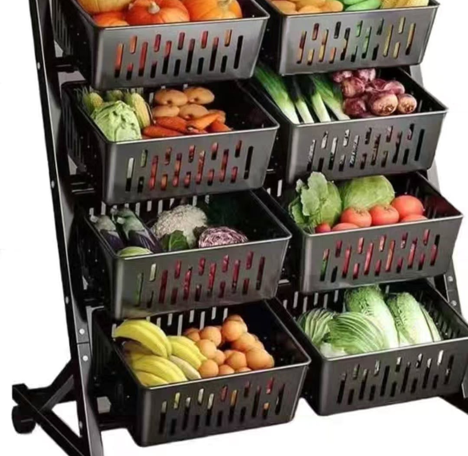 Multi-Functional Steel Vegetable & Fruit Storage Rack with Wheels image