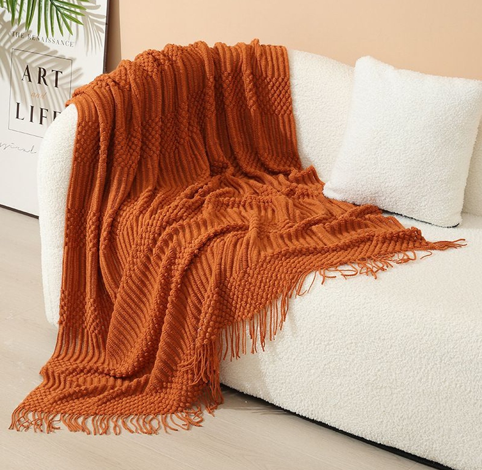 1Nordic Style Sofa Throw Blanket image