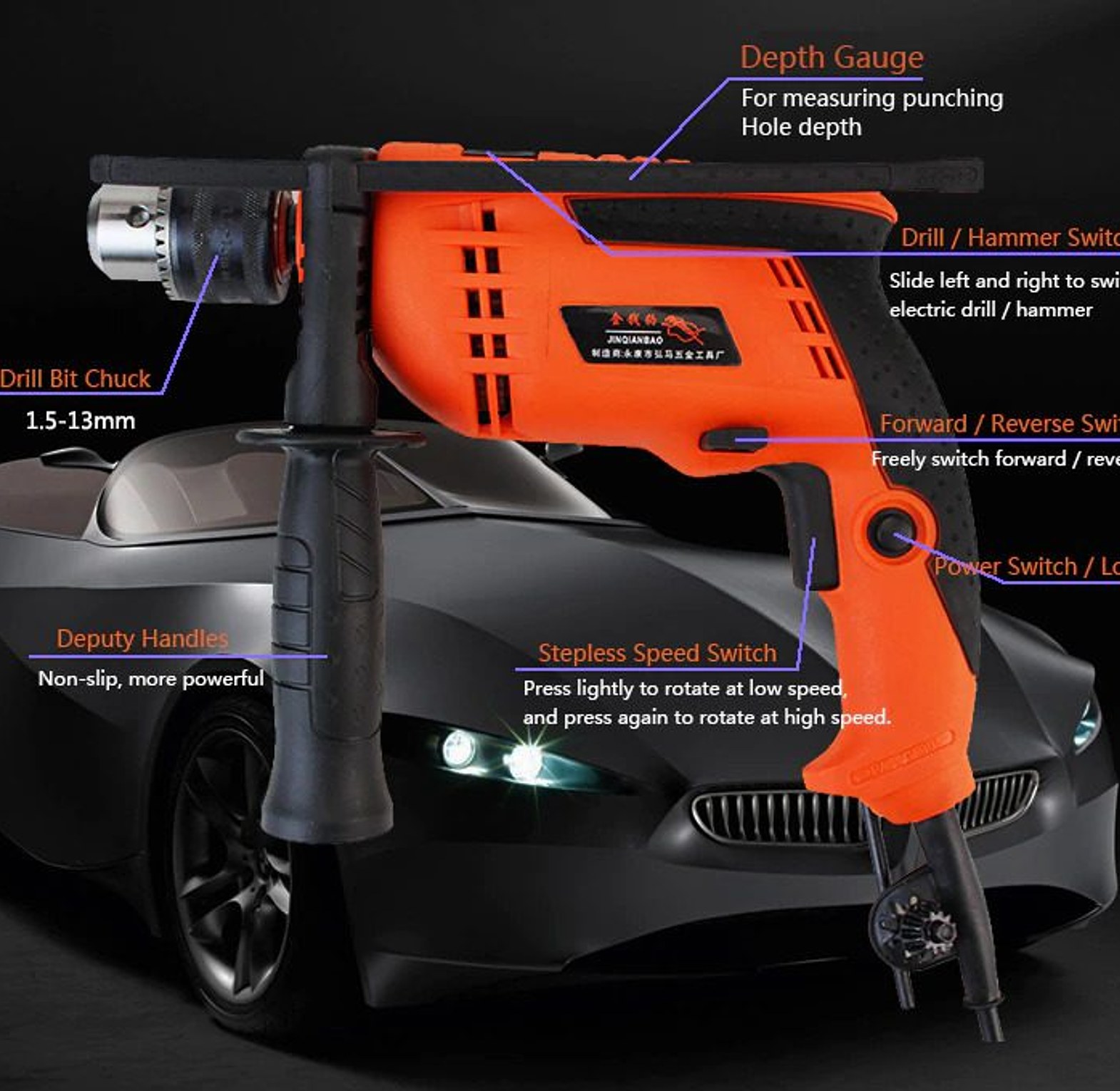 Dera Toolkit with 750W Impact Drill image