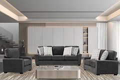 LESLIE 6 Seater Fabric Sofa (3+2+1) thumbnail 1