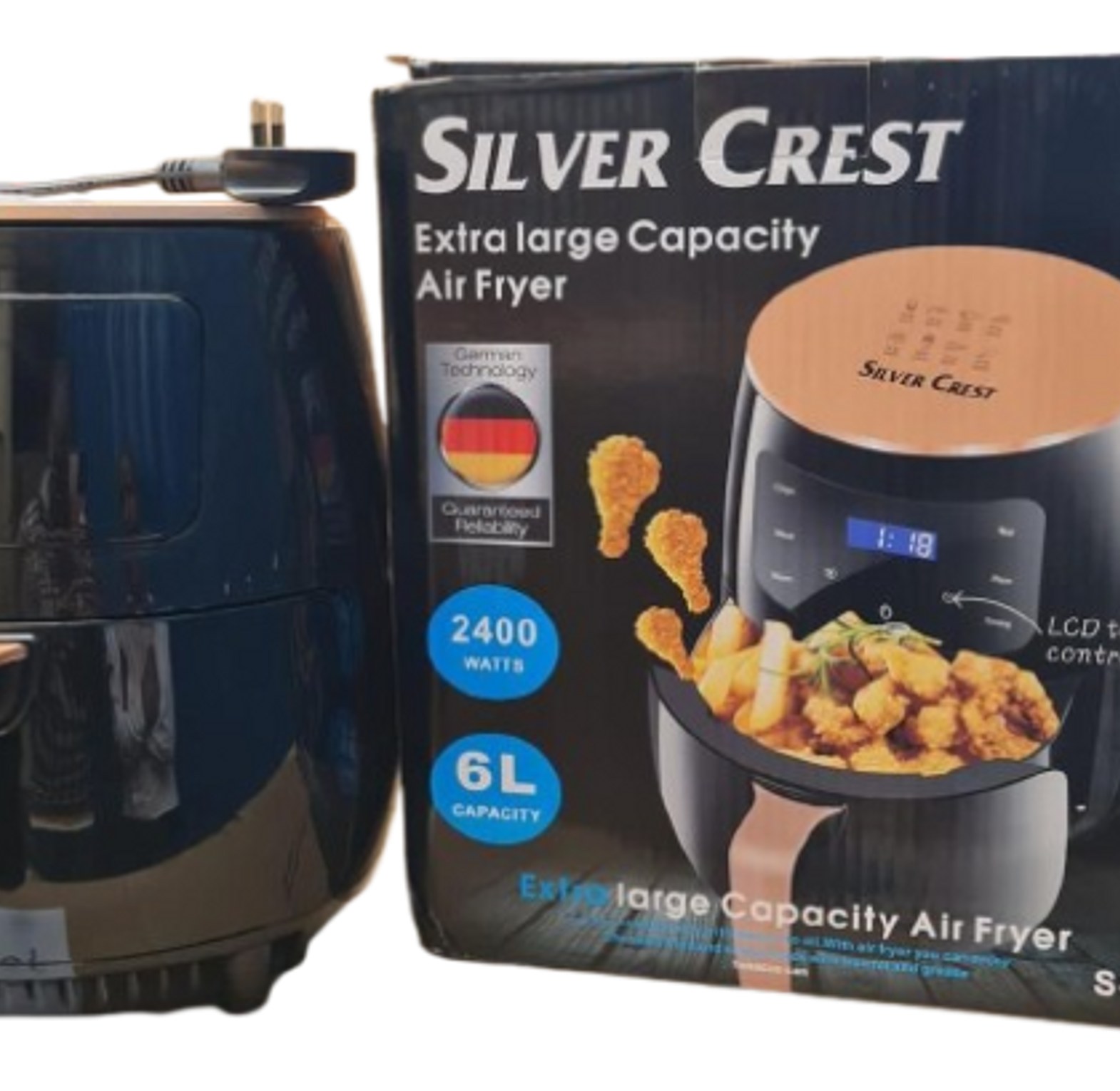 SILVER CREST Digital Electric Hot Air Fryer Fries Maker -Oil-free 6L image