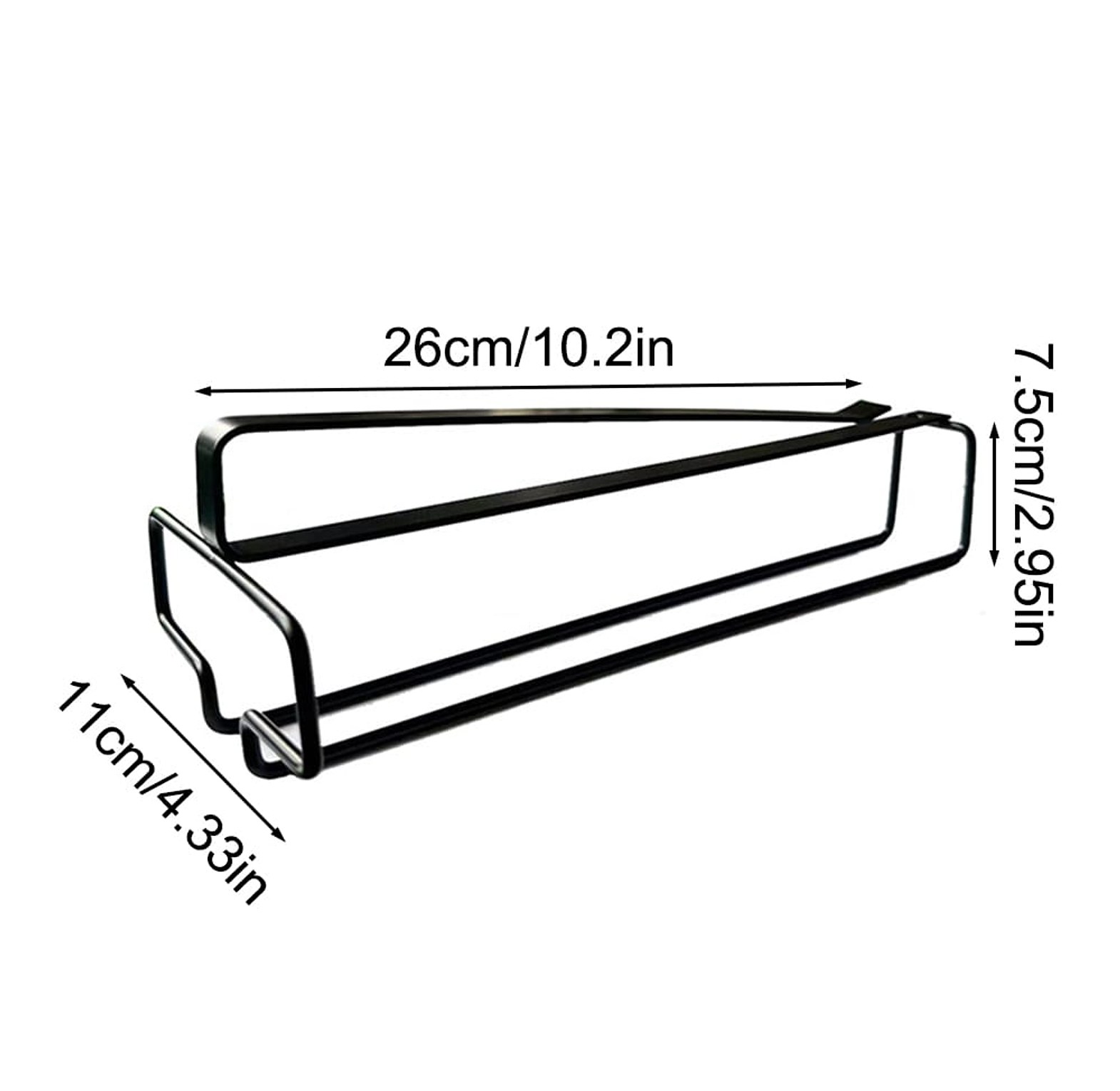 Non perforated inverted iron hanging high footed red wine cup holder image