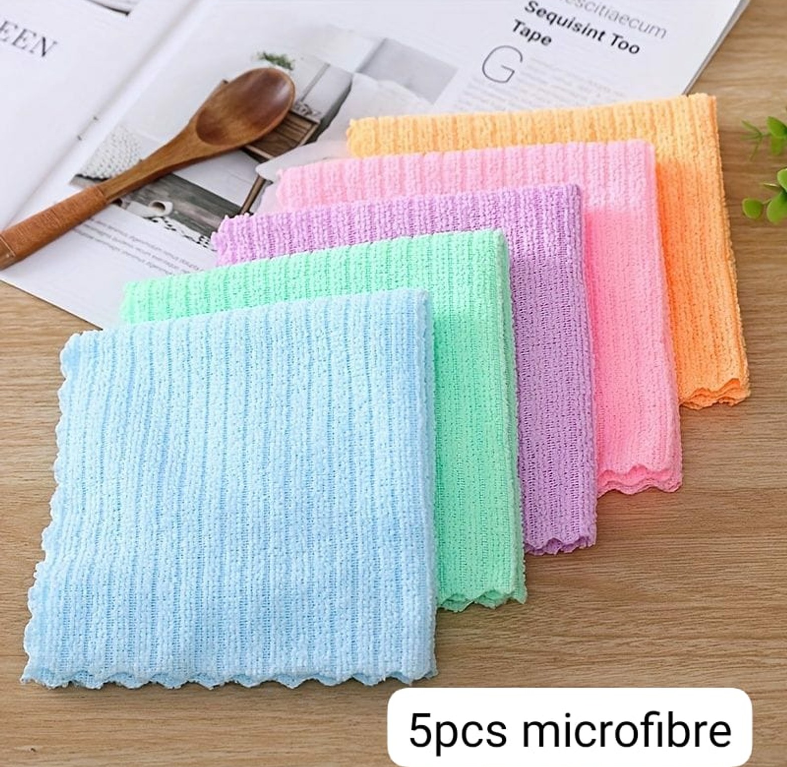 5pcs Microfiber Cleaning Cloths 30x30cm Multicolor Kenya image