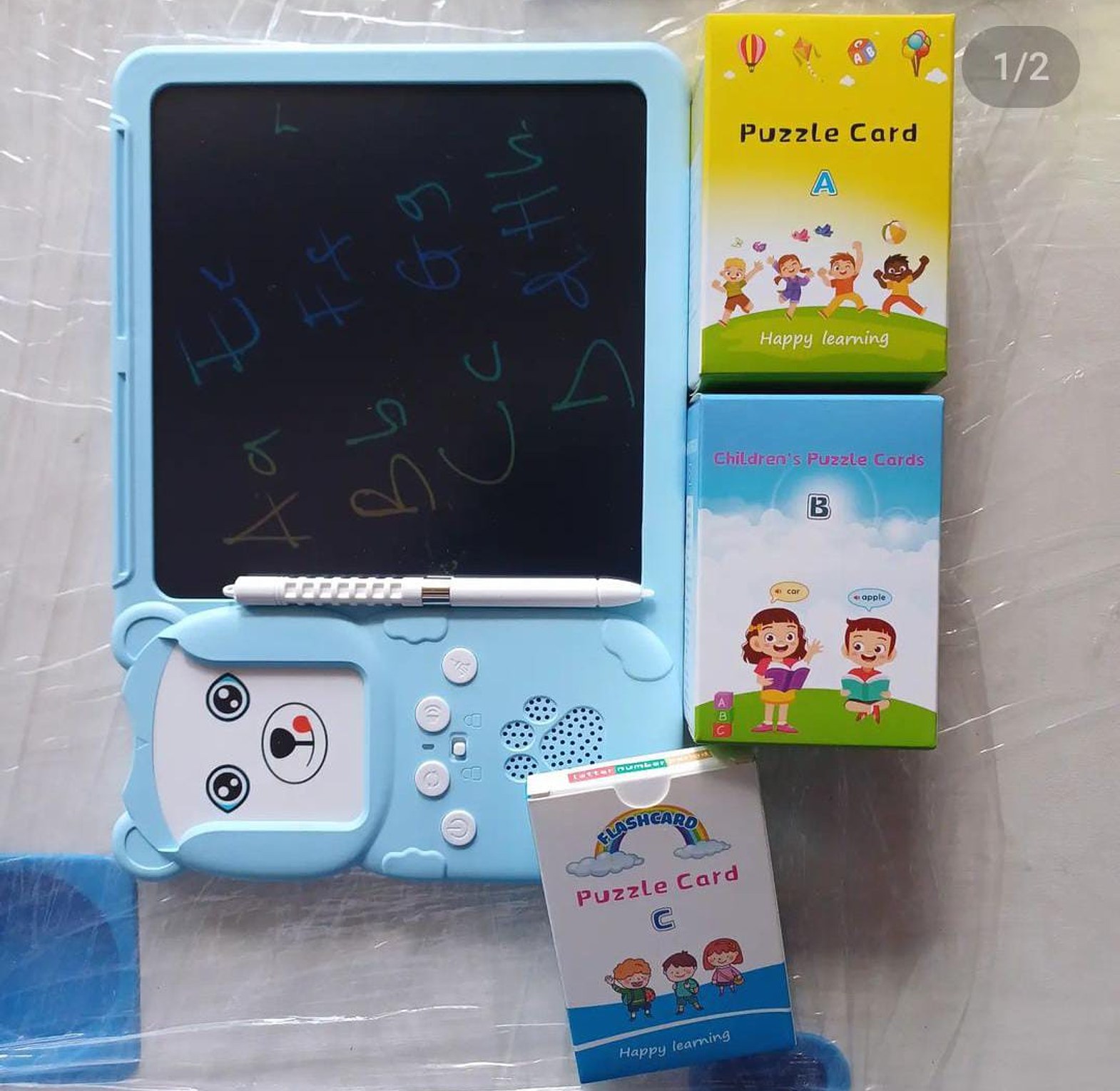 2 in 1 Flashcard. 2 In 1 Talking Flashcards With LCD Writing Pad image
