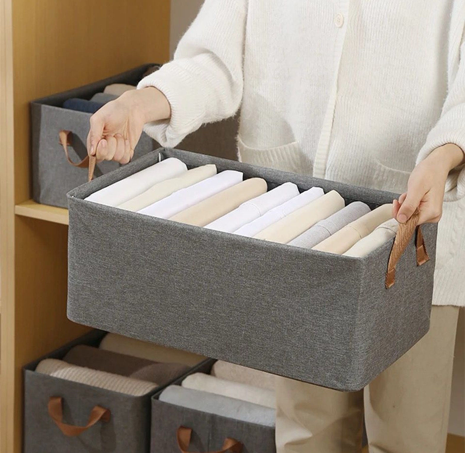 Foldable Multipurpose Hard Fabric Clothes Organizer image