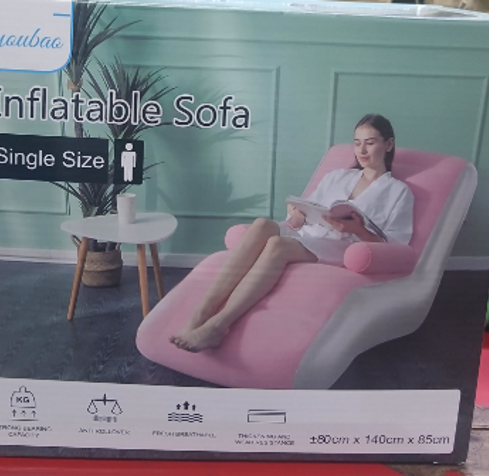 Inflatable Sofa.  Inflatable S-shaped lazy sofa or lounge chair. image