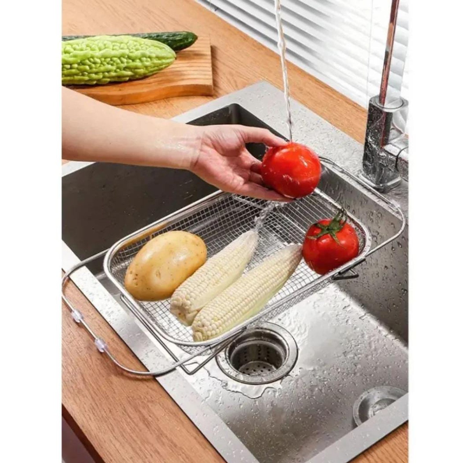Stainless Steel Expandable Over-The-Sink Colander image