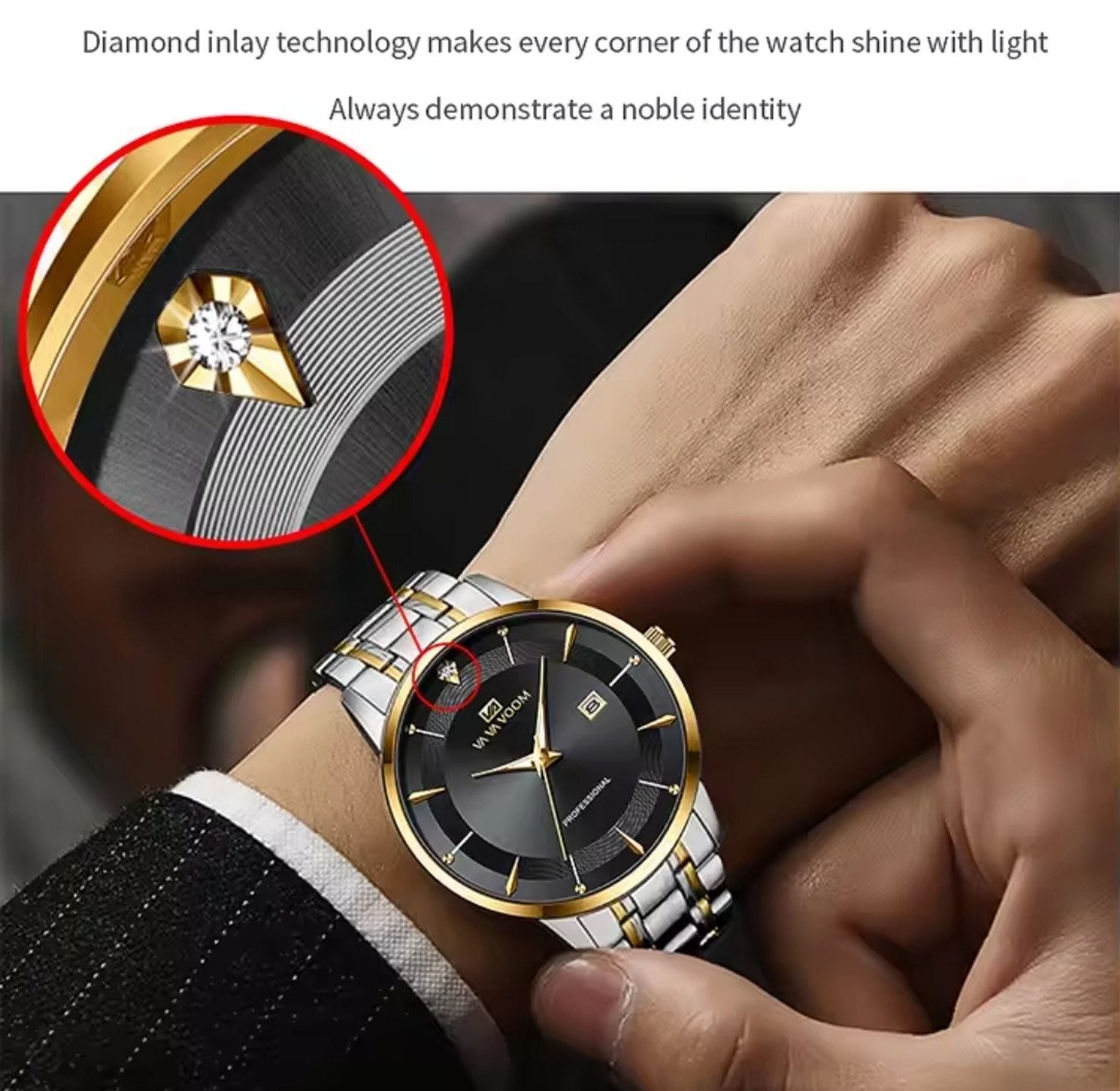 VA VA voom Black Stainless Steel Water Resistant Men's Watch  image