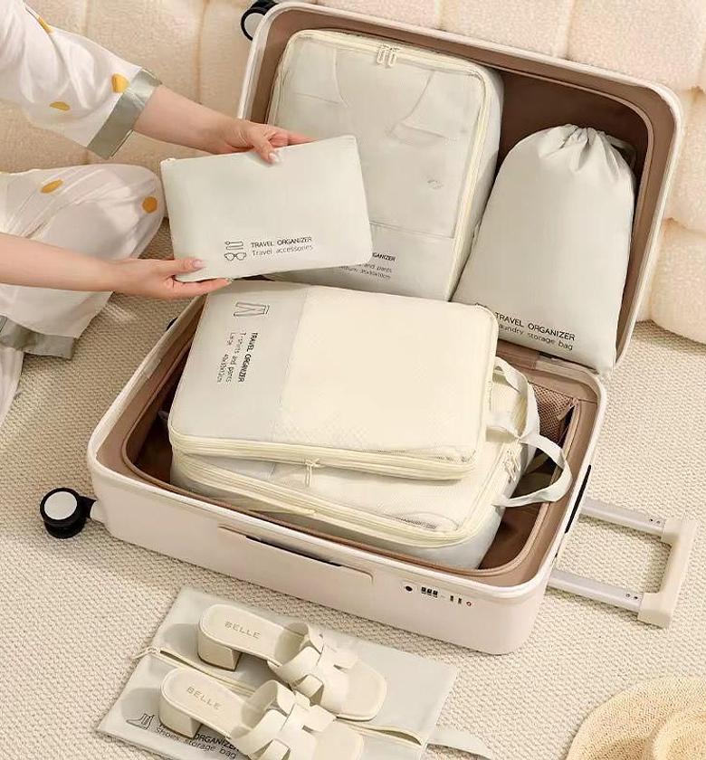 High-Quality 6-Piece Stylish Luggage Travel Storage Bag Set image