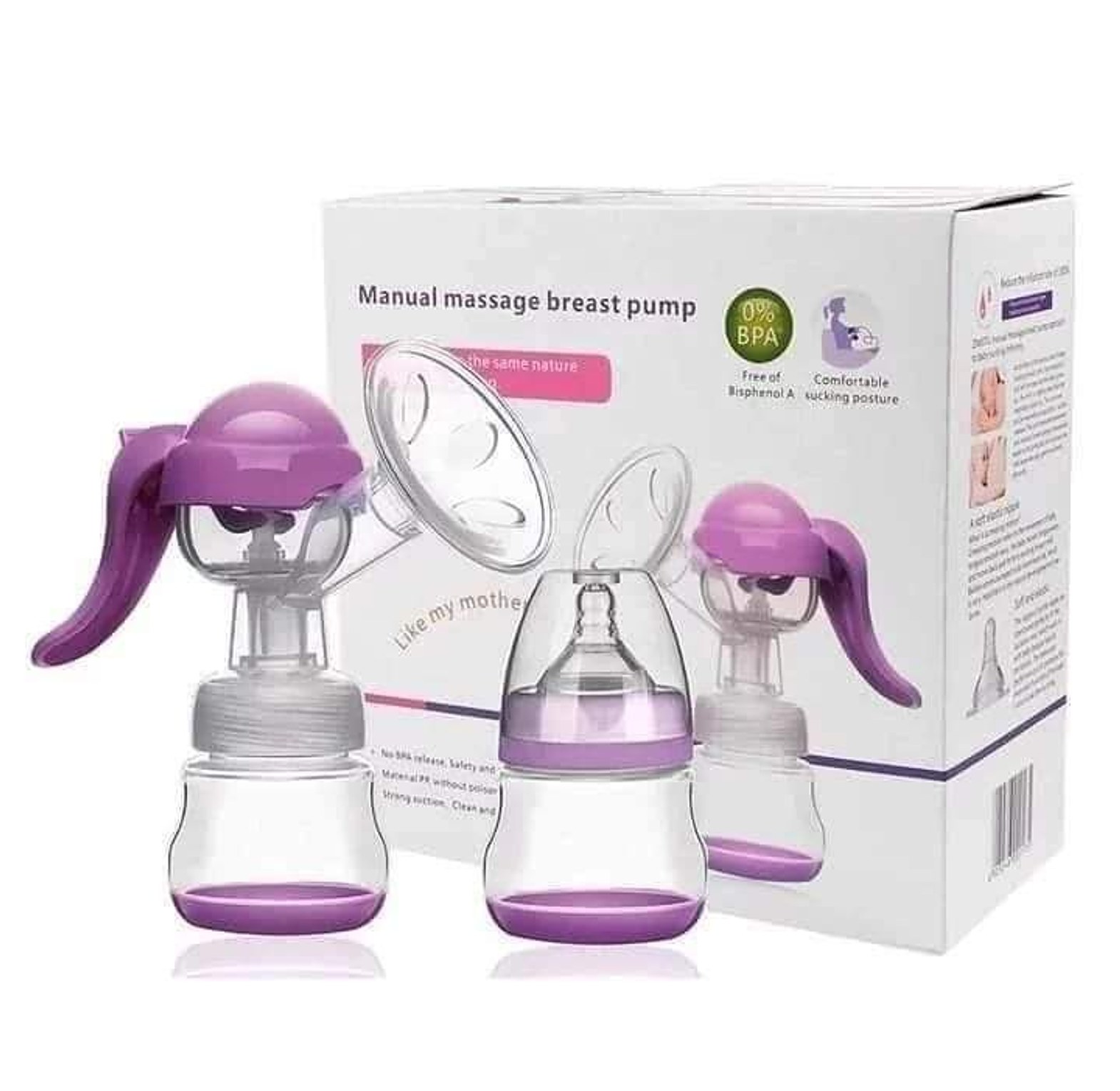 Healthy Manual Breast Pump + FREE Baby Bottle Cap image