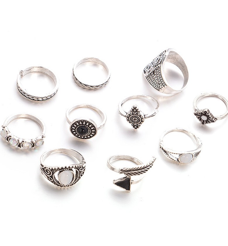 Silver arrow ring set image