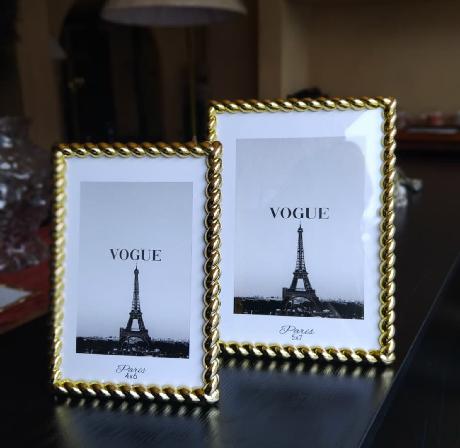 Gold Threaded metallic Photo frames image