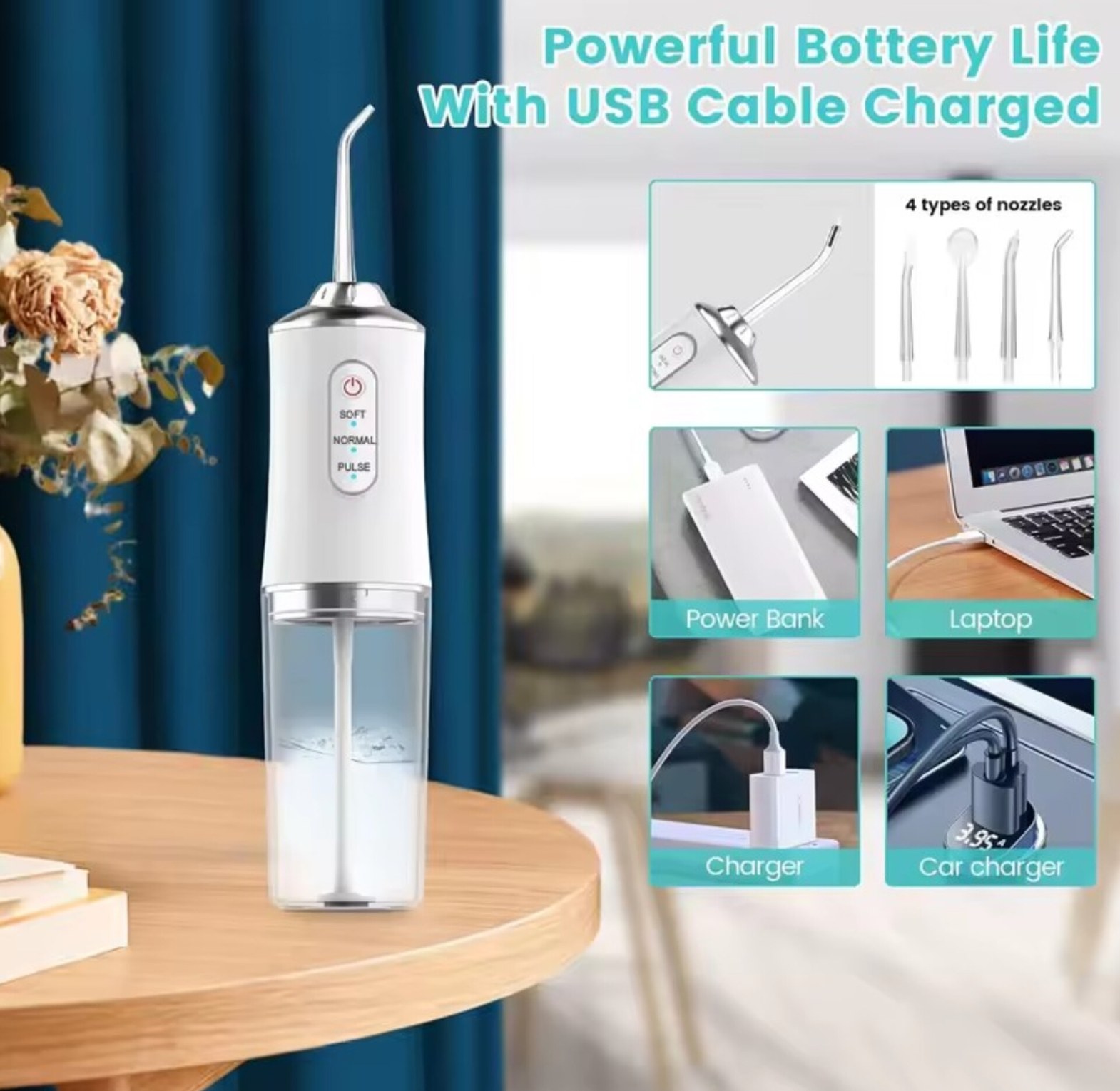 Dental Water Floss, Oral Irrigator, Teeth Cleaner, Flosser image