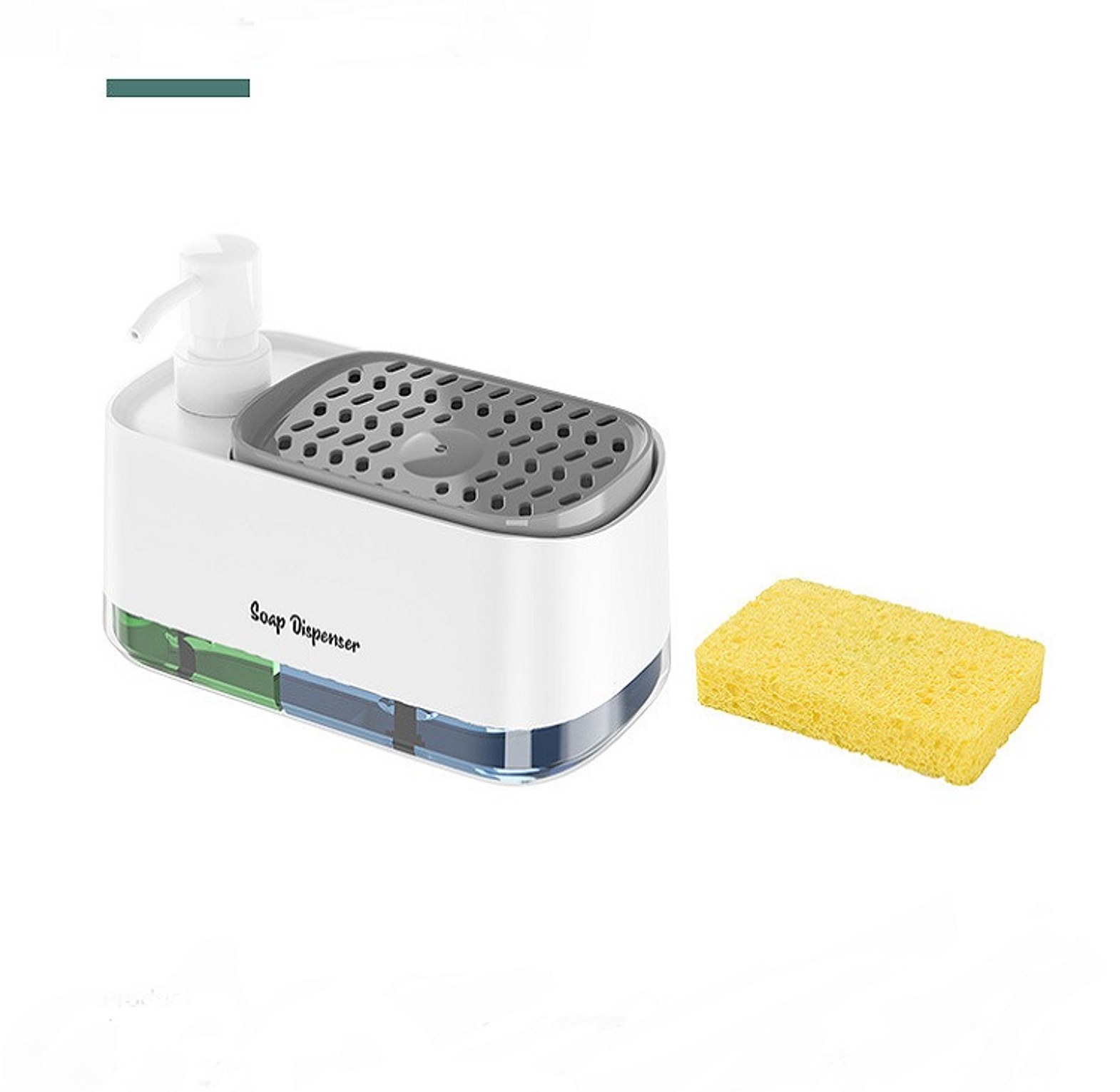 2 In 1 Dish Soap Dispenser And Sponge Holder For Kitchen Sink image