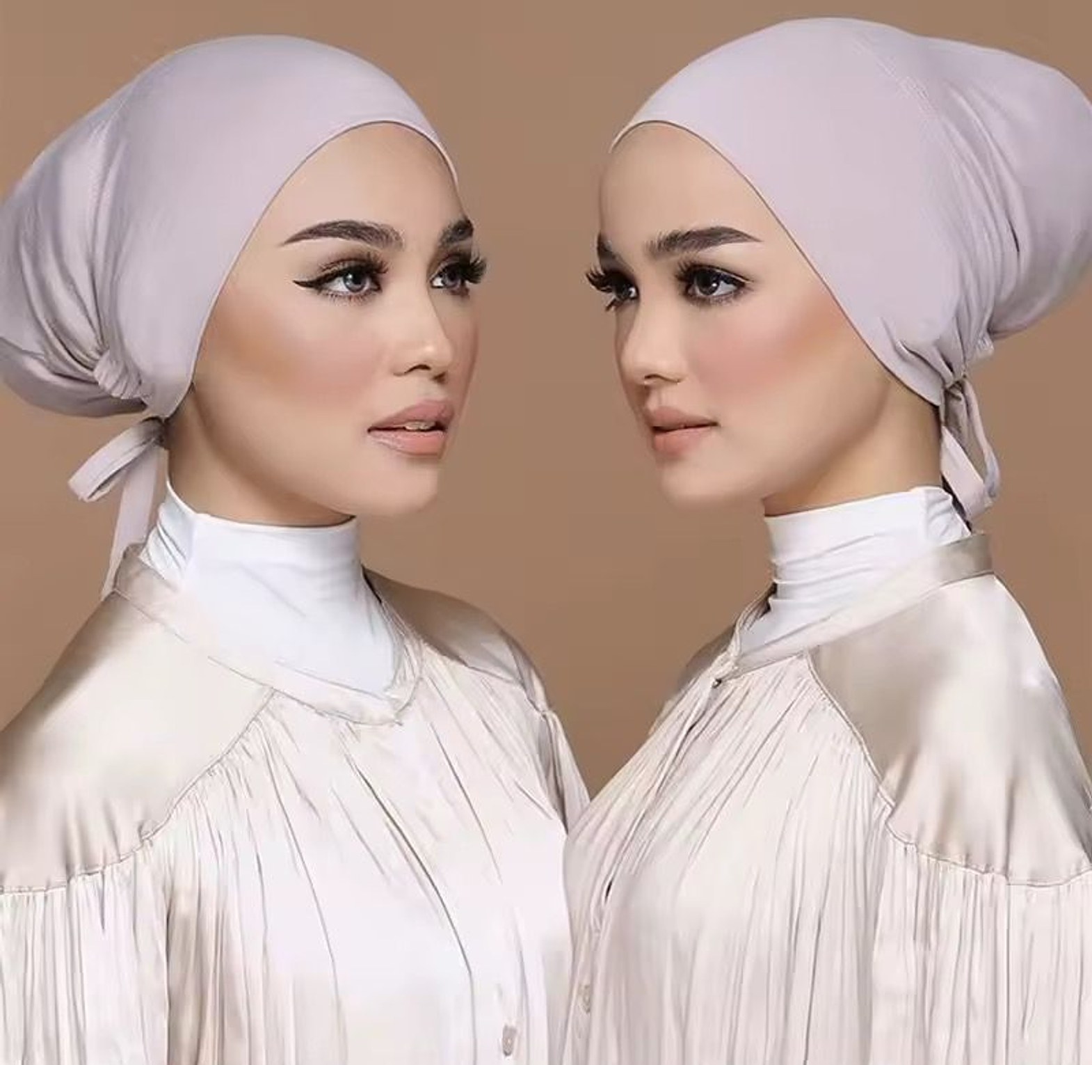 Soft Modal Muslim Turban Hat Inner Hijab Caps image