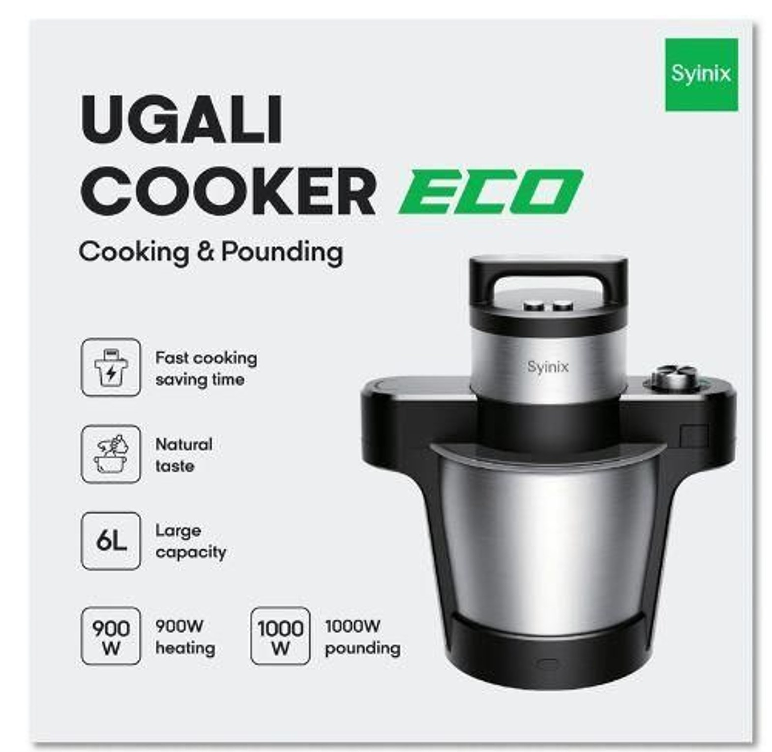 Syinix Multifunctional Automatic Ugali Cooker Swallow Maker Pounding Machine Rice Cooker Cooking Appliance image