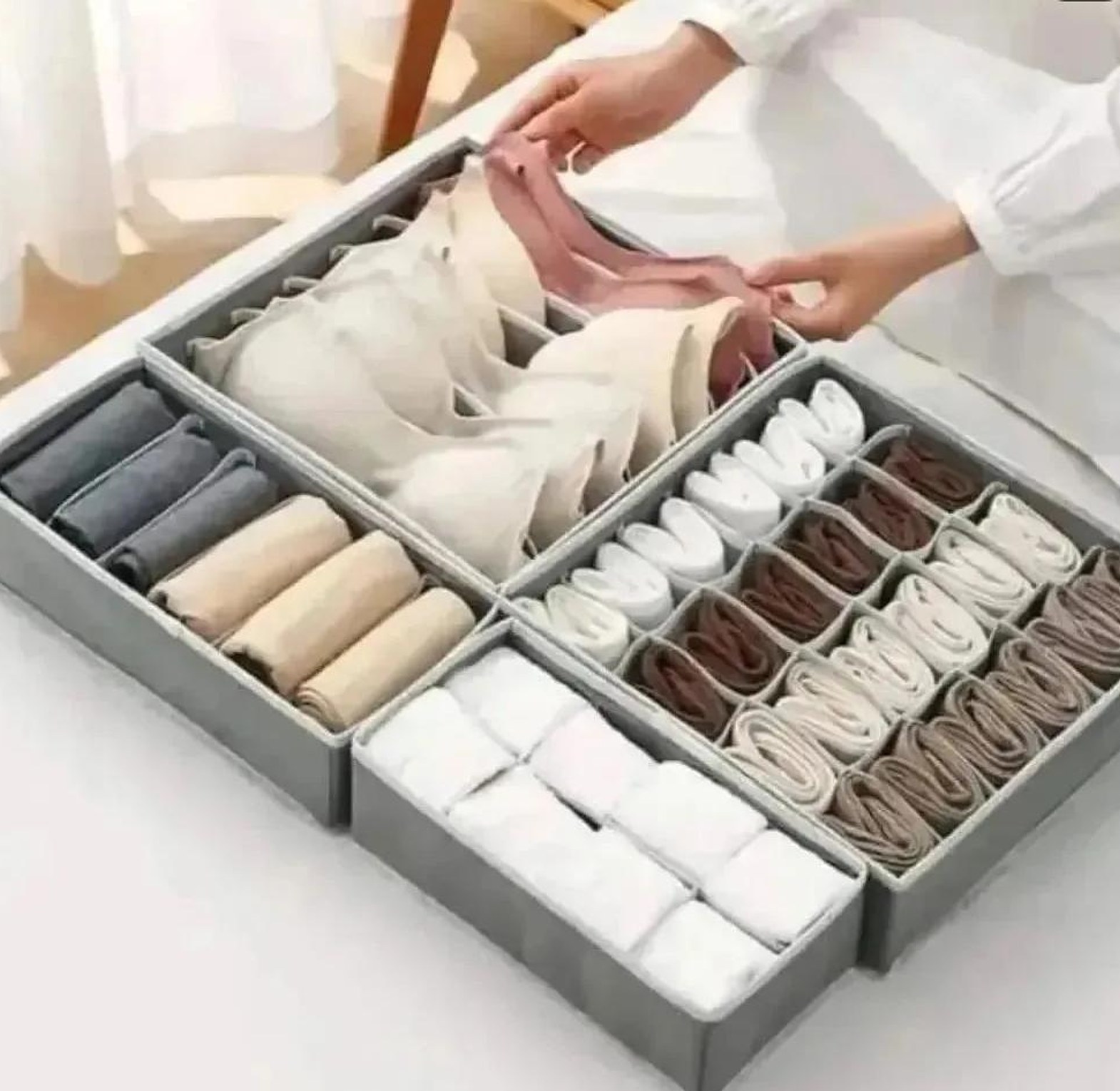 4 in 1 foldable undergarments organizer image