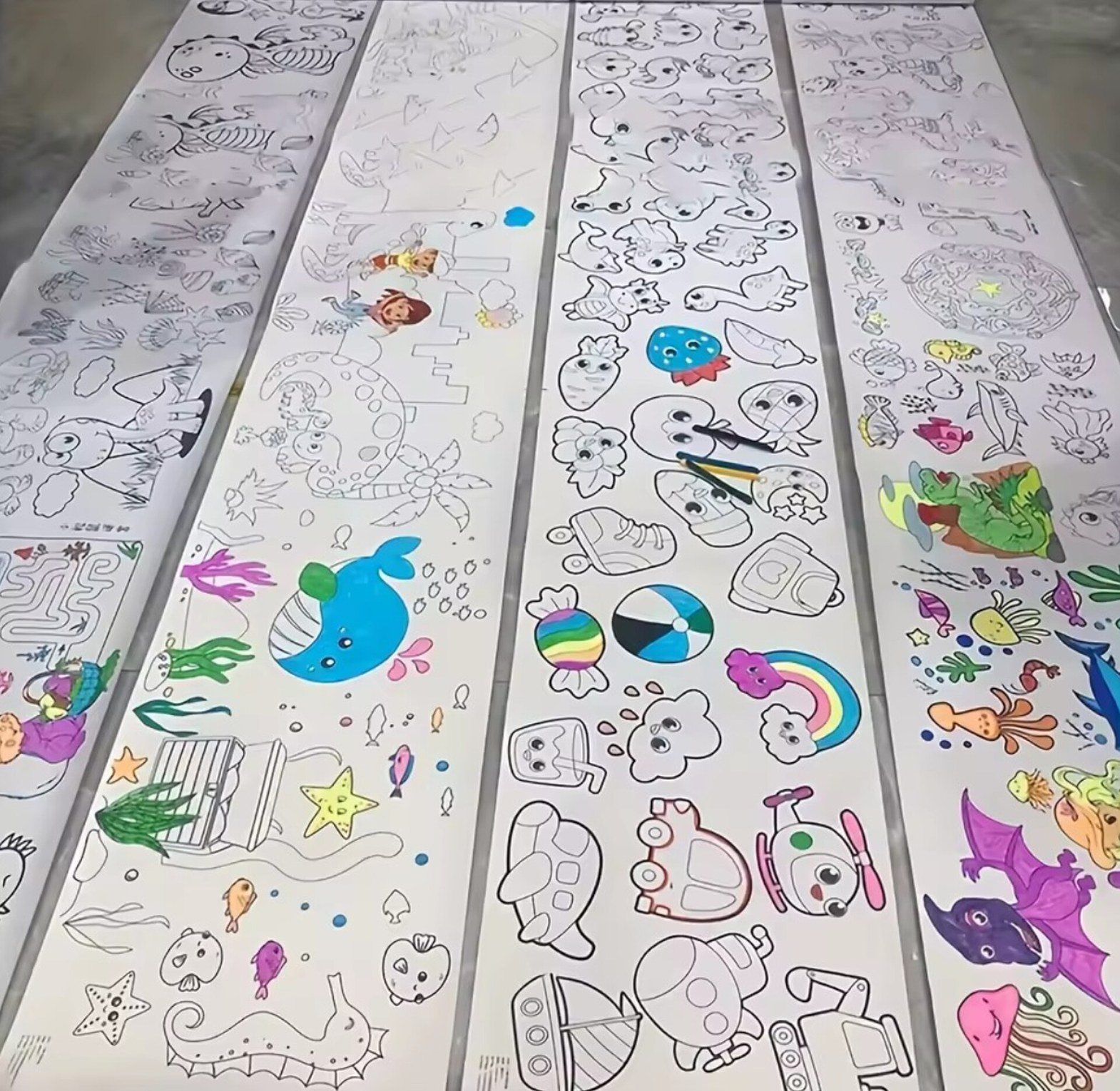 3-Meter Kids DIY Coloring Roll Paper, Creative Art & Craft Educational Toy for Toddlers & Preschoolers image