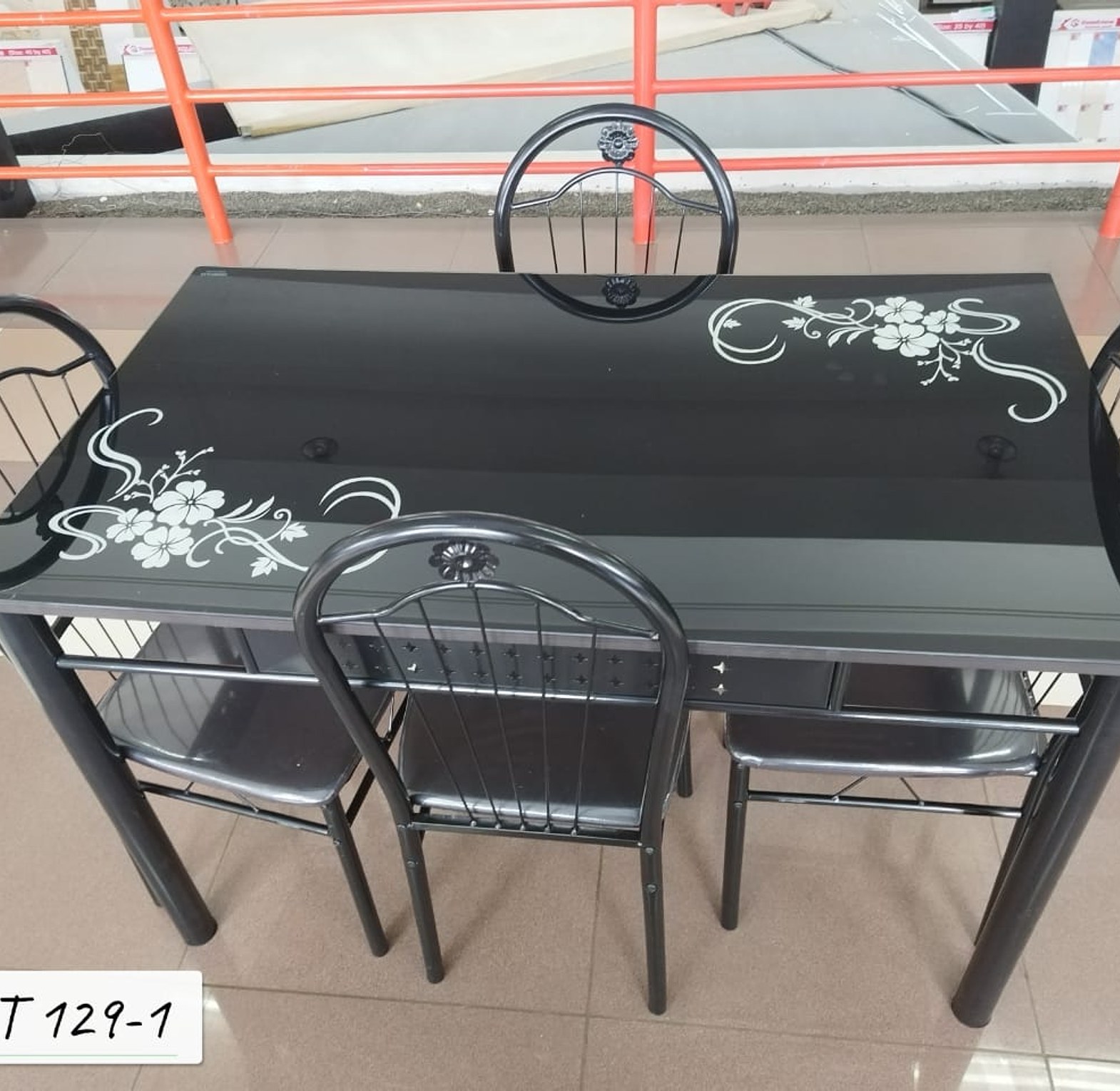 Dinning Table. Executive black 4 sitter dinning table image