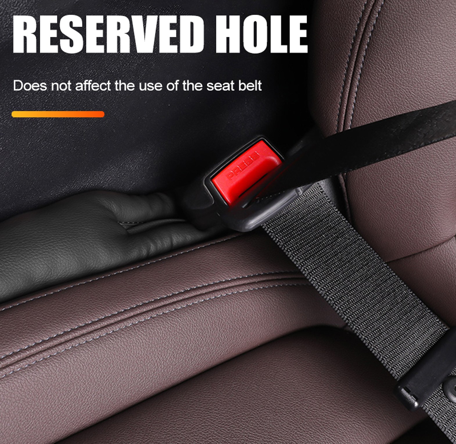 Universal Car Seat Gap Filler Organizer - Premium Leather Anti-Drop Pad image