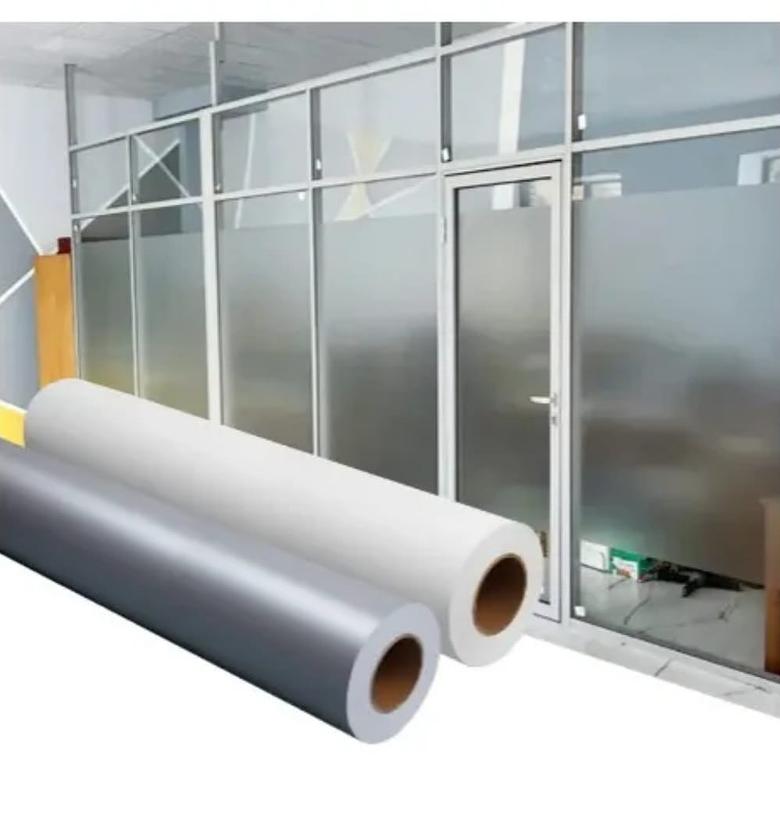 Frosted Glass Window Film Self Adhesive Privacy Sticker Roll for Home and Office Partitions 1m x 1m image