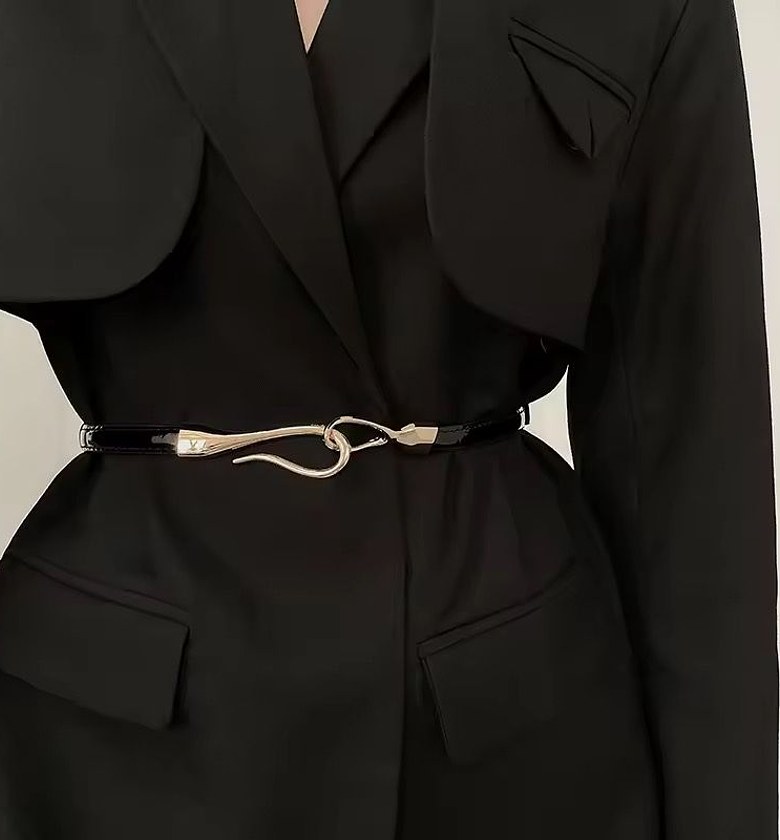 Adjustable Buckle Leather Belt image