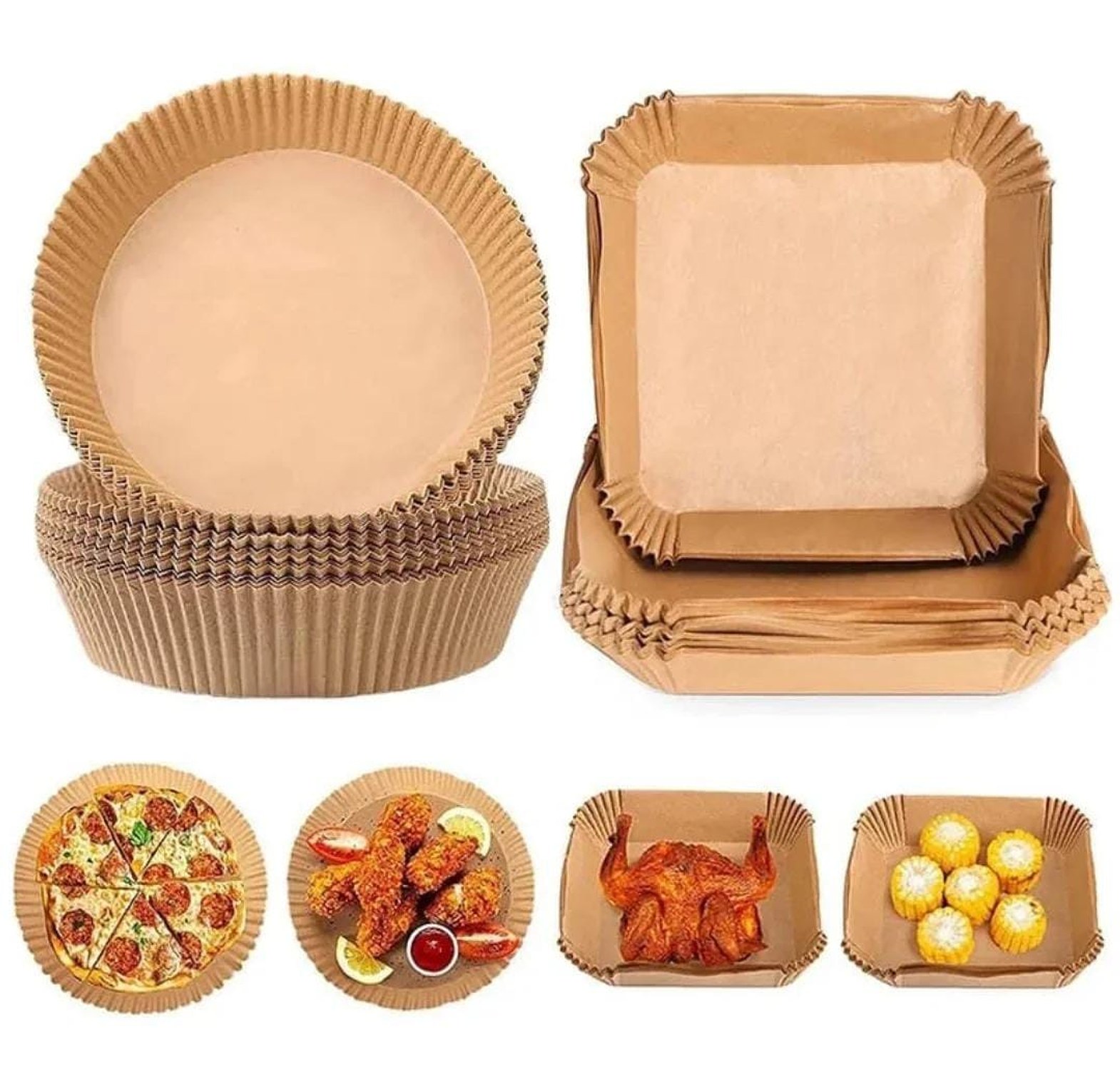 50 pcs set Nonstick air fryer papers/air frier liners image