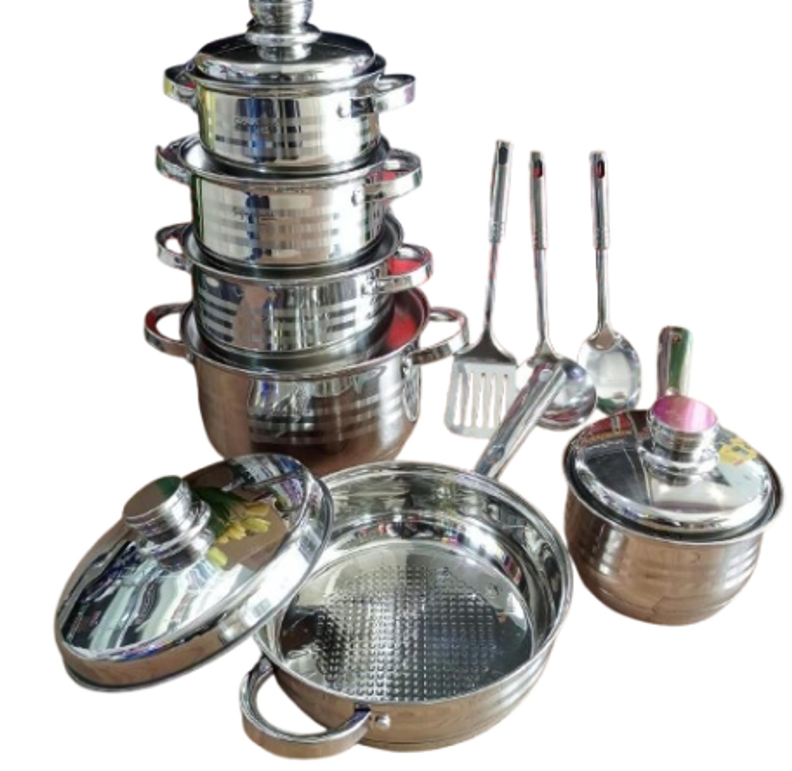 Signature 15-piece Stainless Steel Cookware Set, model ST-15.   Induction Base   image