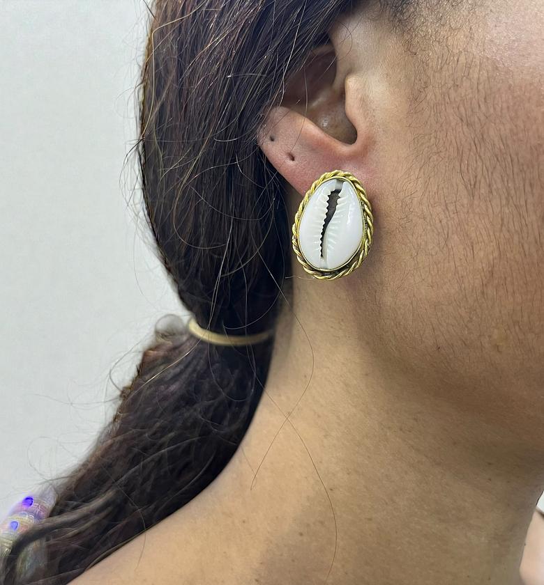 Twisted Cowrie Shell Earrings image
