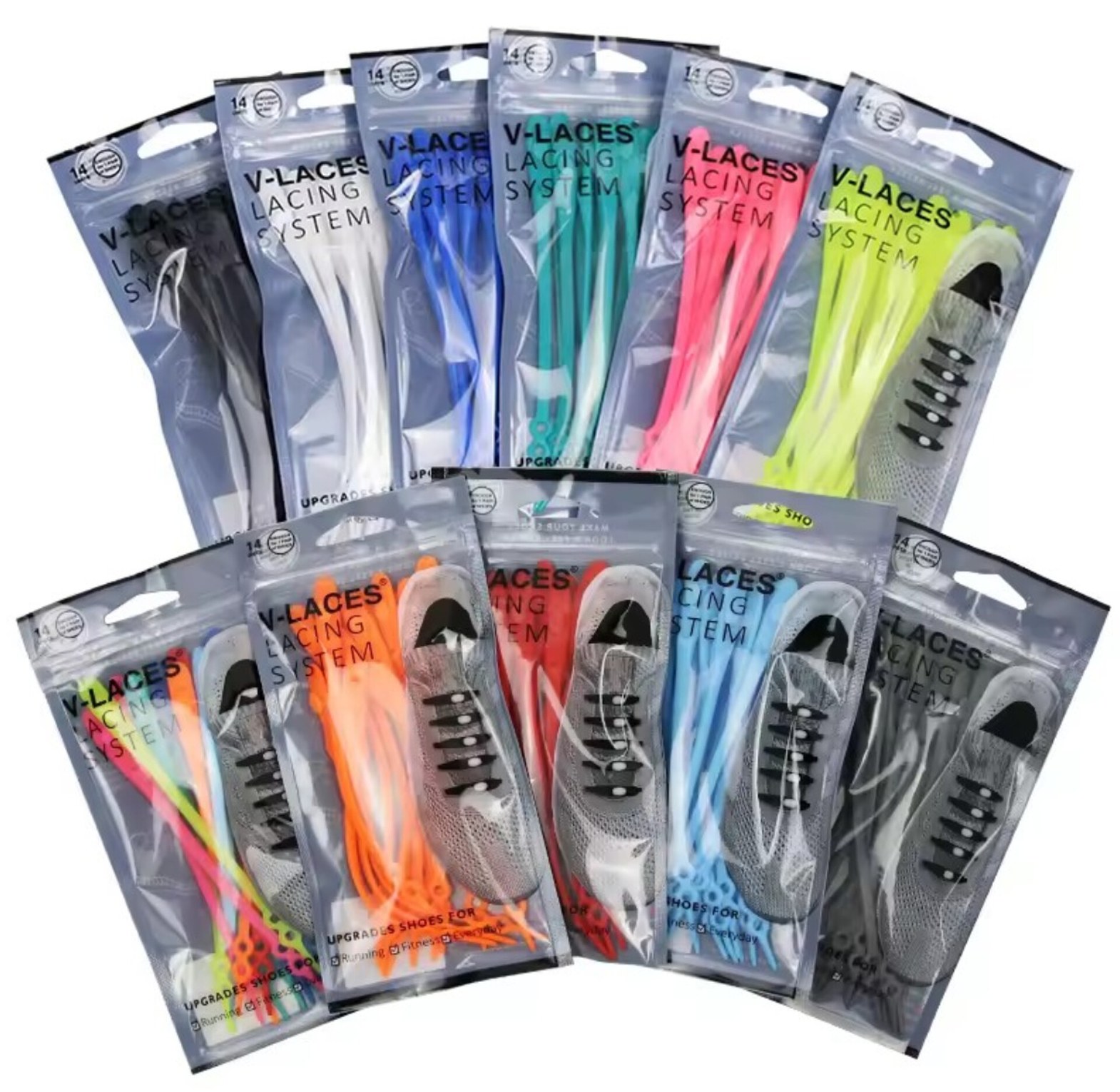 12pcs Silicone Shoe Laces, Elastic Shoelaces image