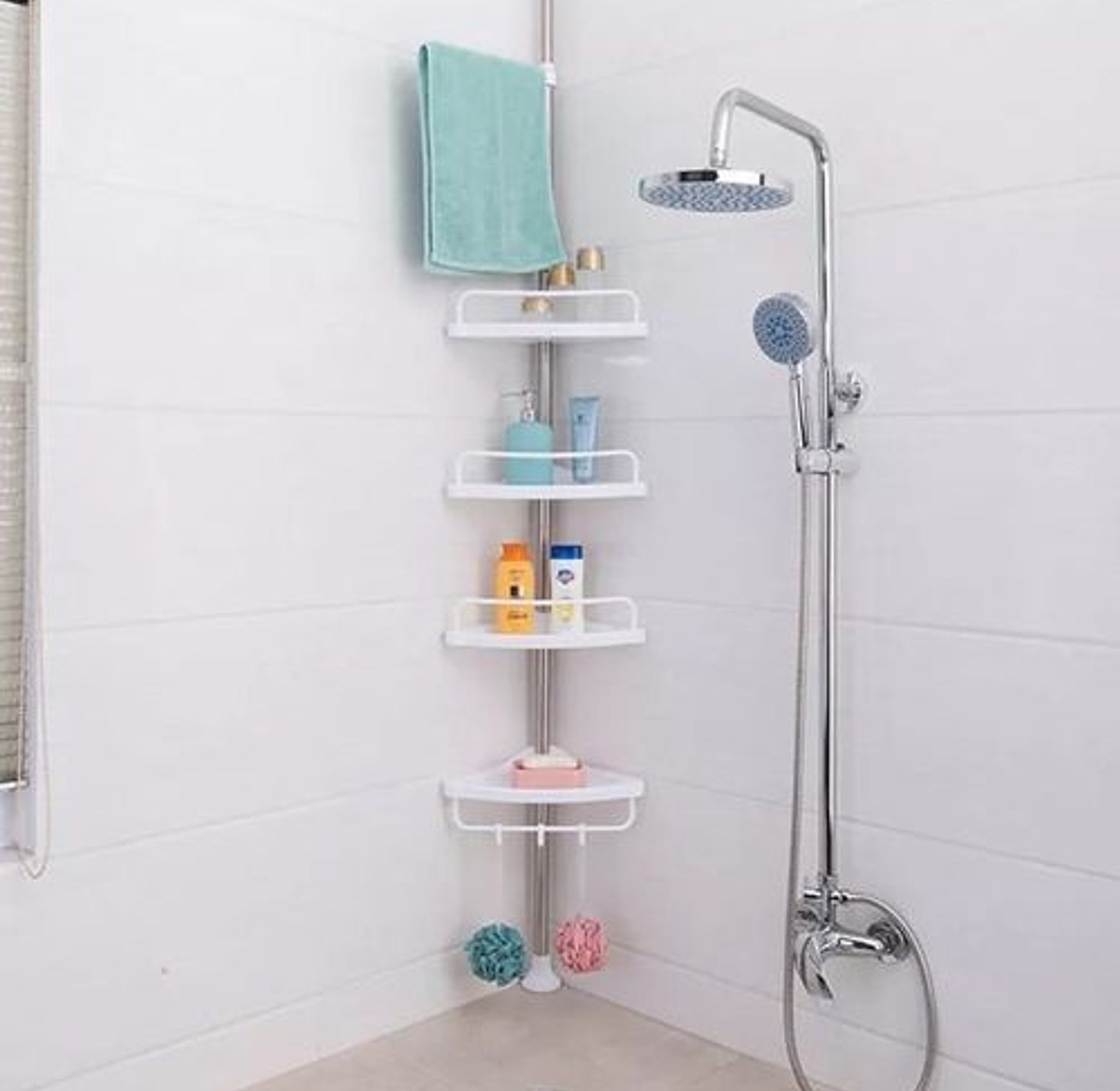 Telescopic Bathroom Corner Shelf Shower Caddy image