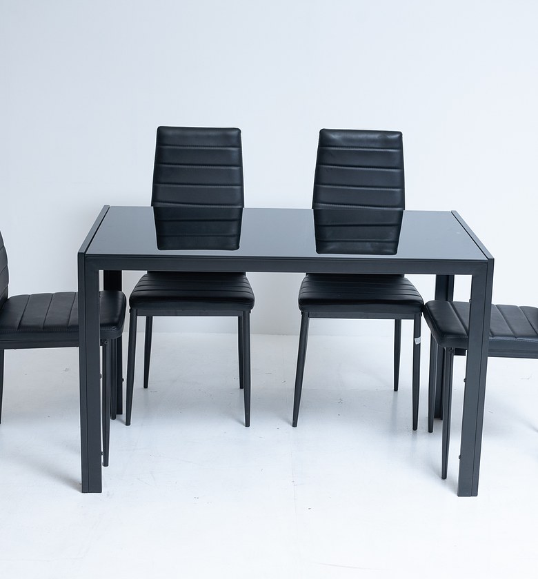 TABLE DINING GLASS + 4 CHAIRS image
