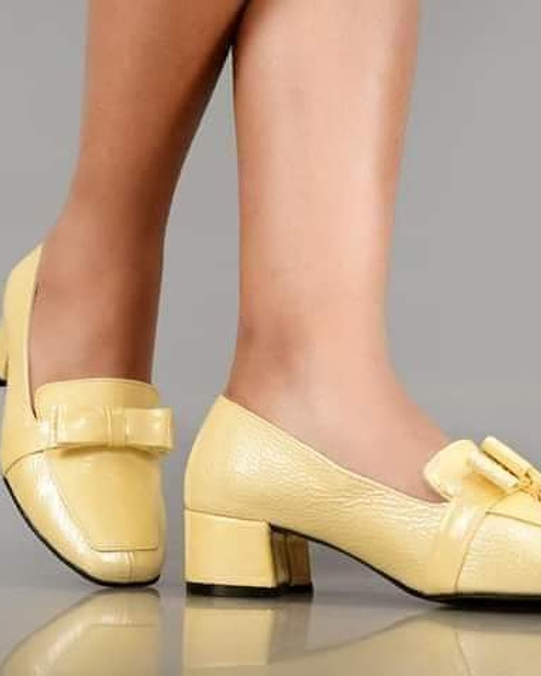 Premium Turkish Pure Leather Bold Yellow Shoes image