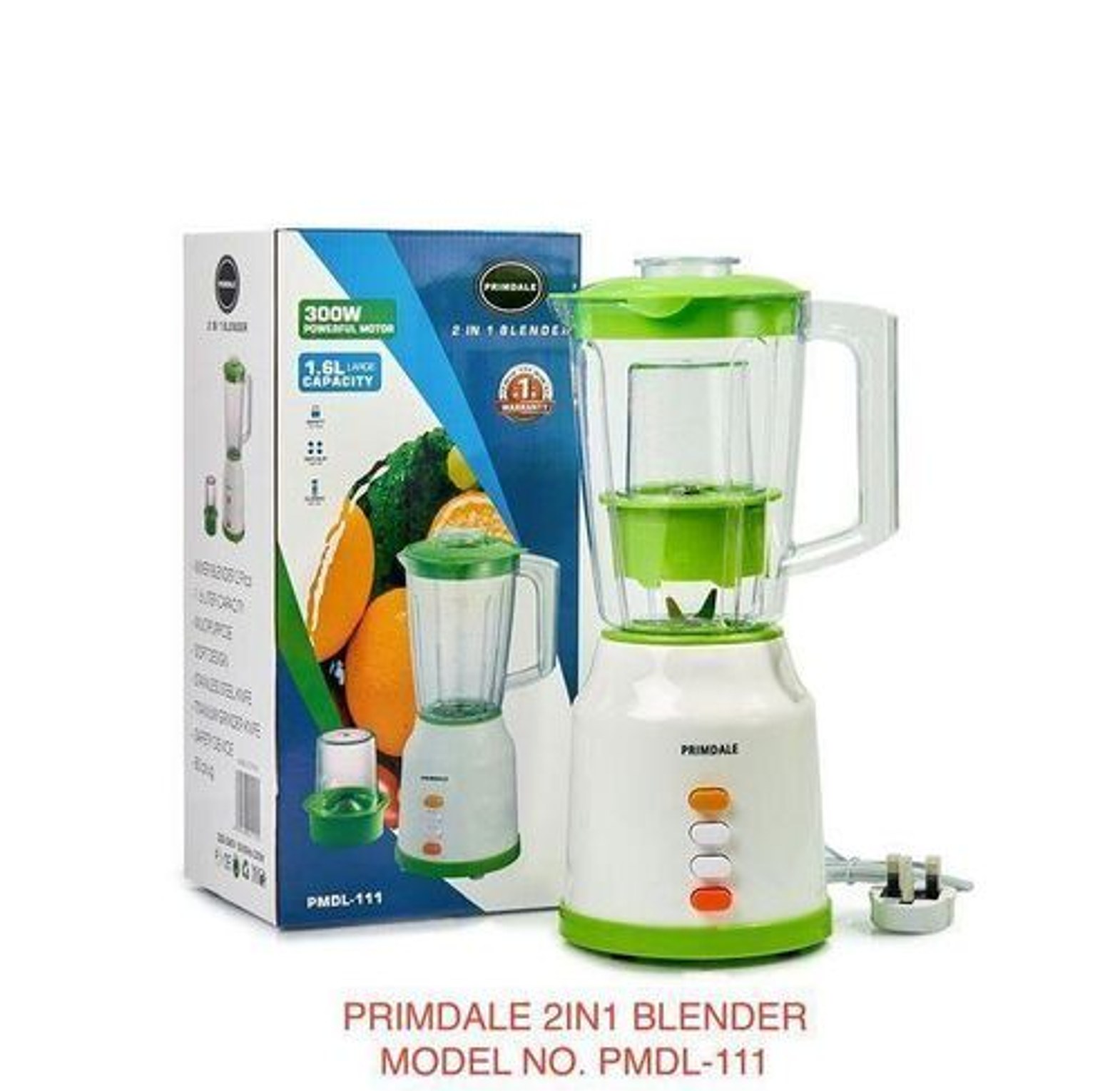 BLENDER. High Quality Long Lasting Primadell 2 in 1 Blender 300 Watts image