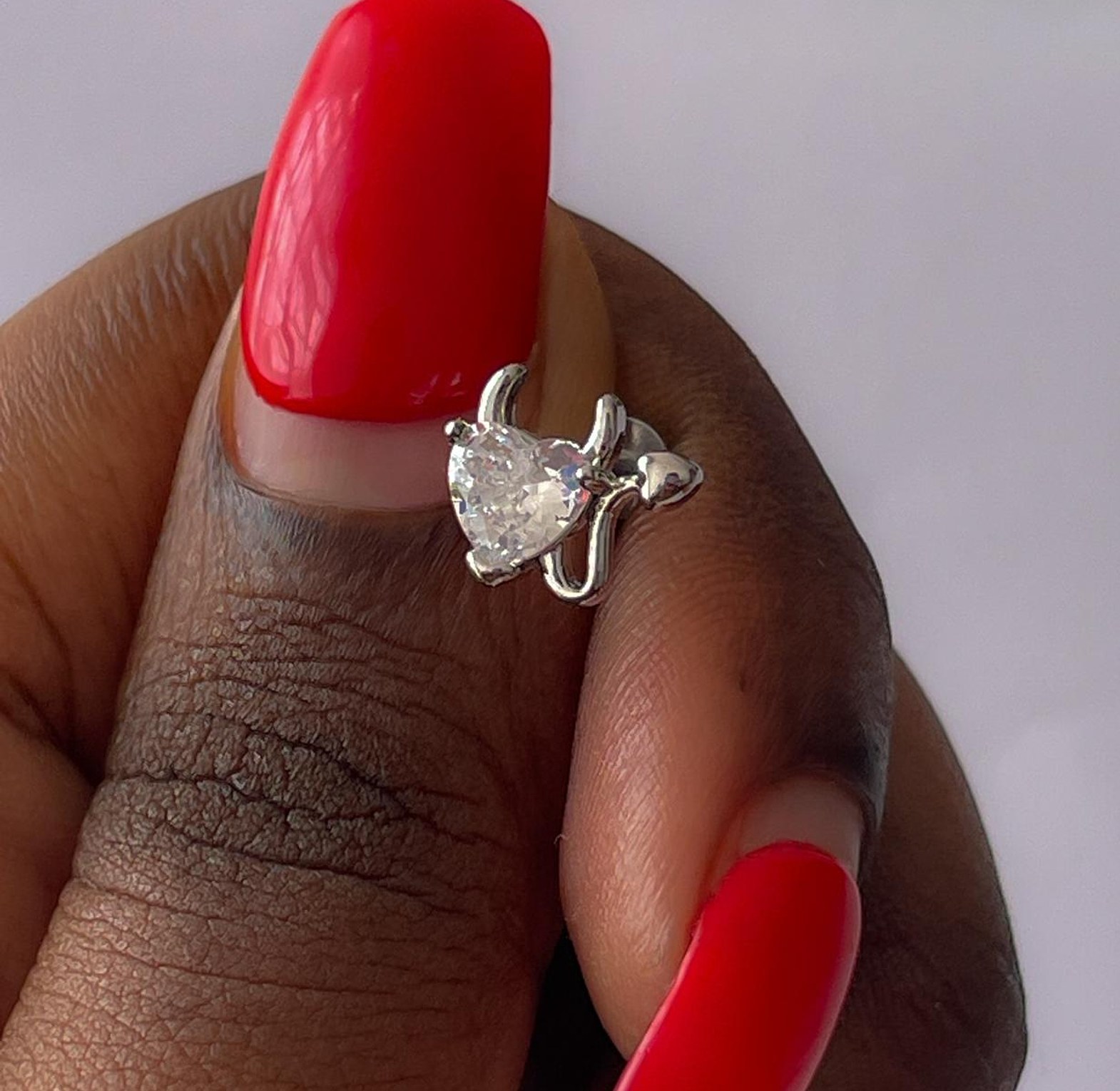 Heart-Shaped CZ Stud Earring image