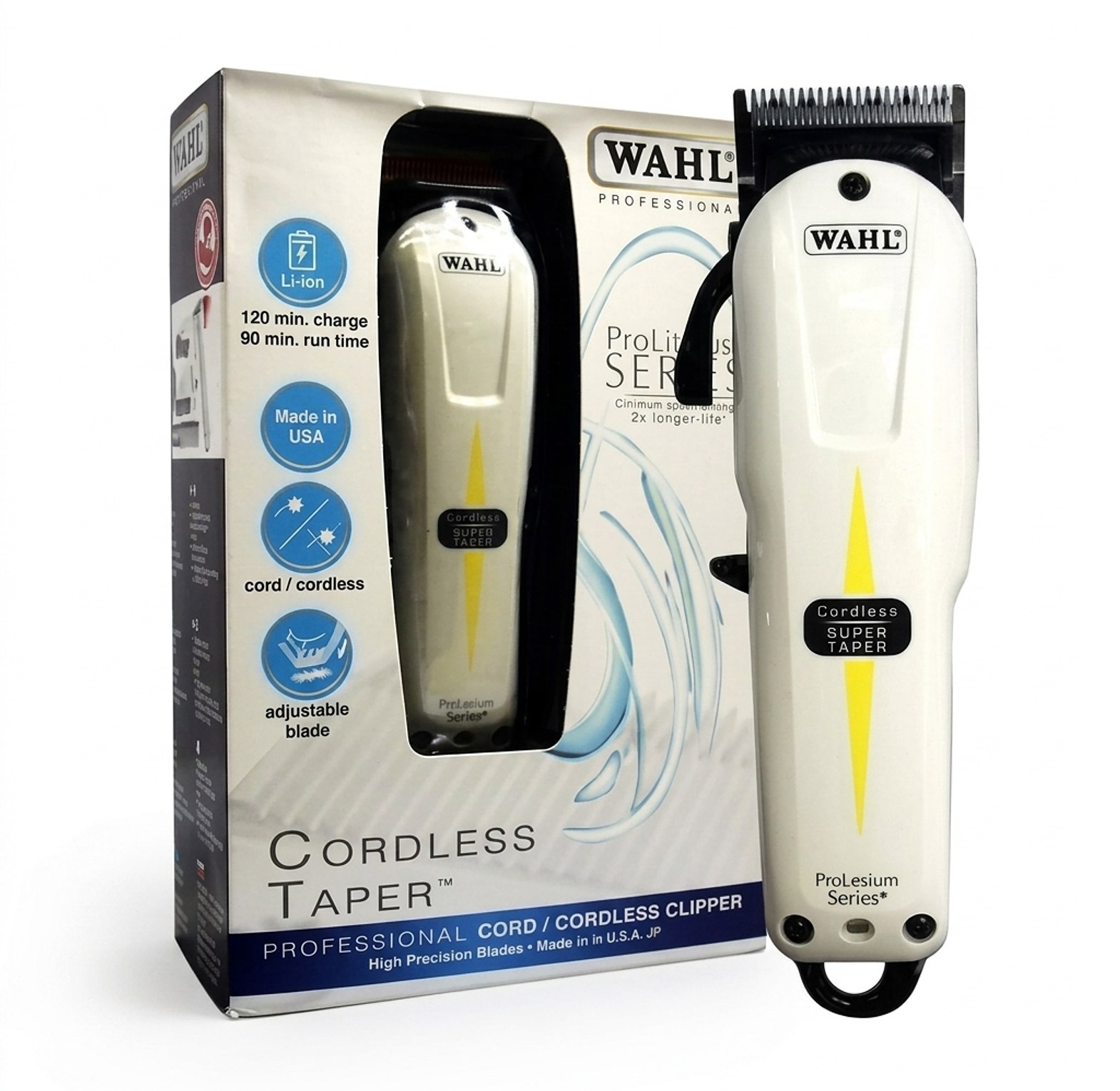 Wahl Professional Cordless Super Taper Hair Clipper, shaver or trimmer for Home Grooming, Lithium-Ion, Easy-Adjust Blades image