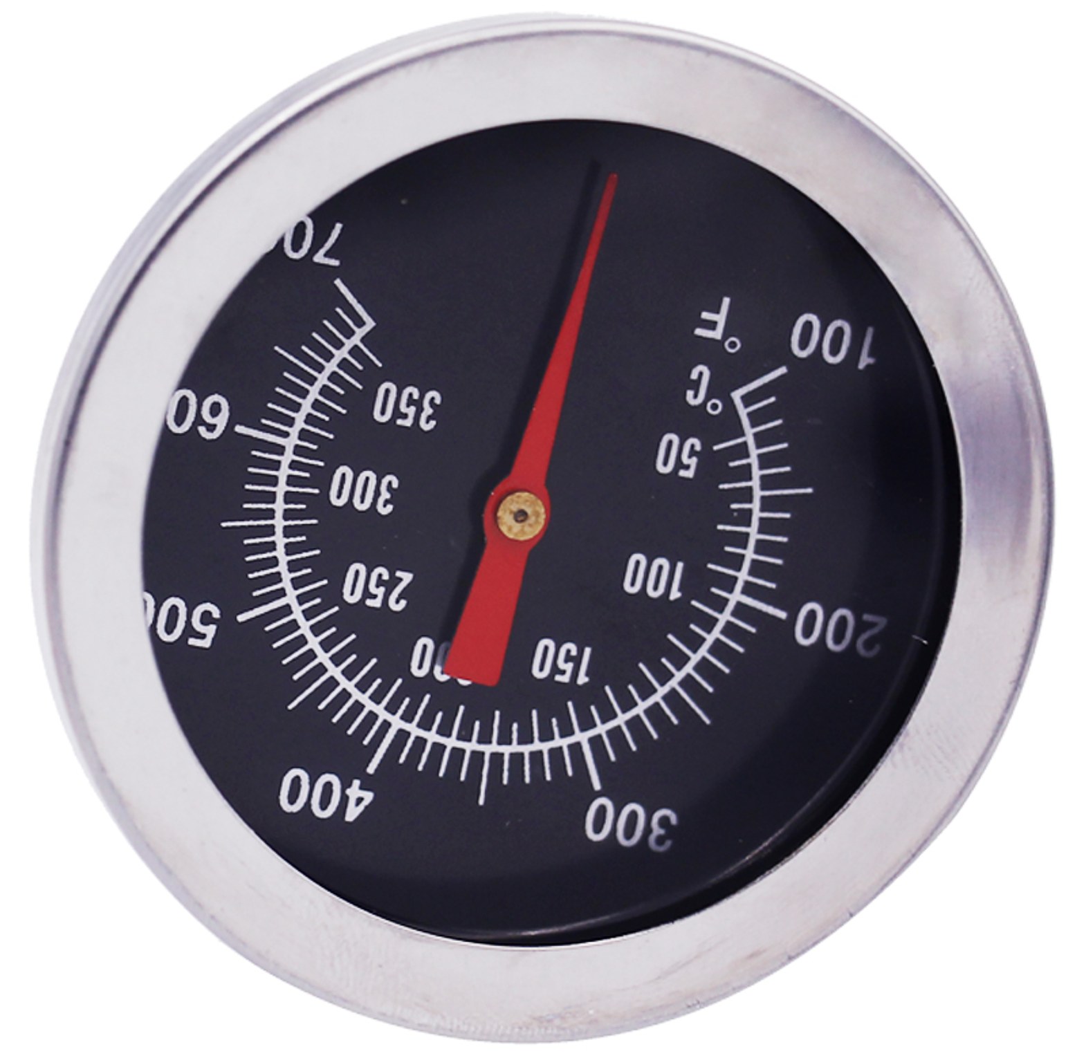 Universal Stainless Steel BBQ Grill & Pizza Oven Thermometer Gauge (100°F-700°F) for Accurate Wood-Fire Cooking & Charcoal Grilling image